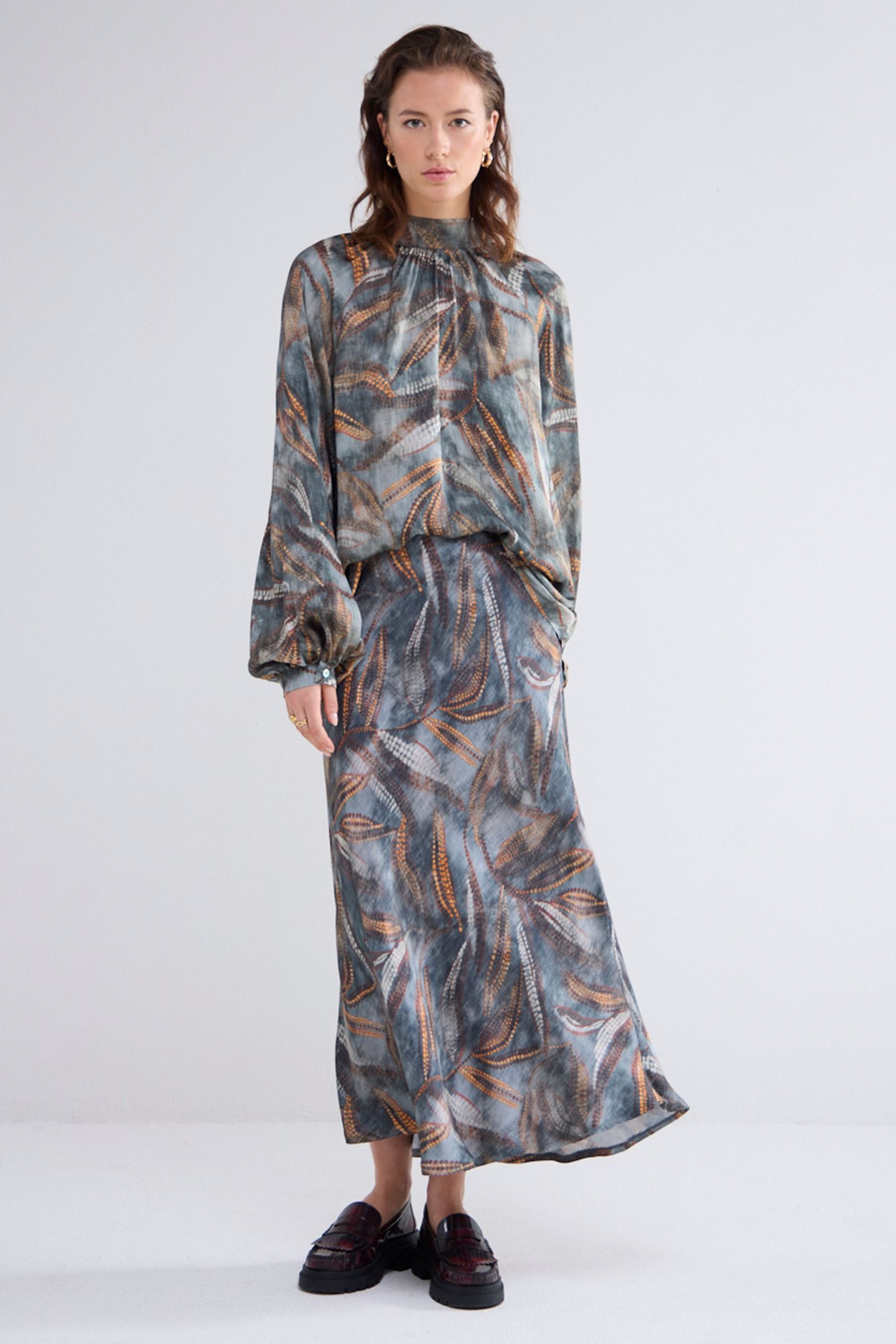 SKIRT DOTTED LEAFS CLOUD 1
