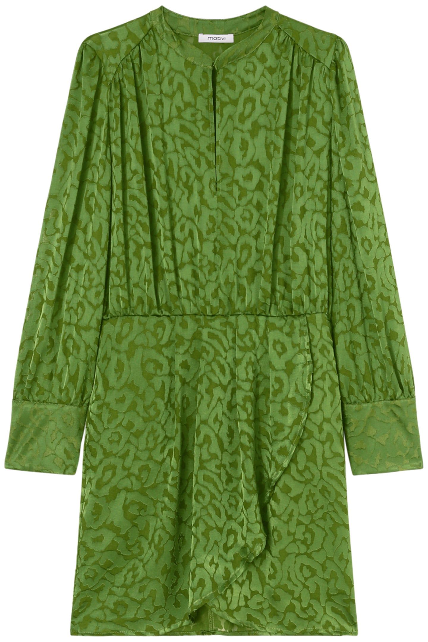 DEVORÉ SATIN WRAPAROUND MINI DRESS LIGHT GREEN 4