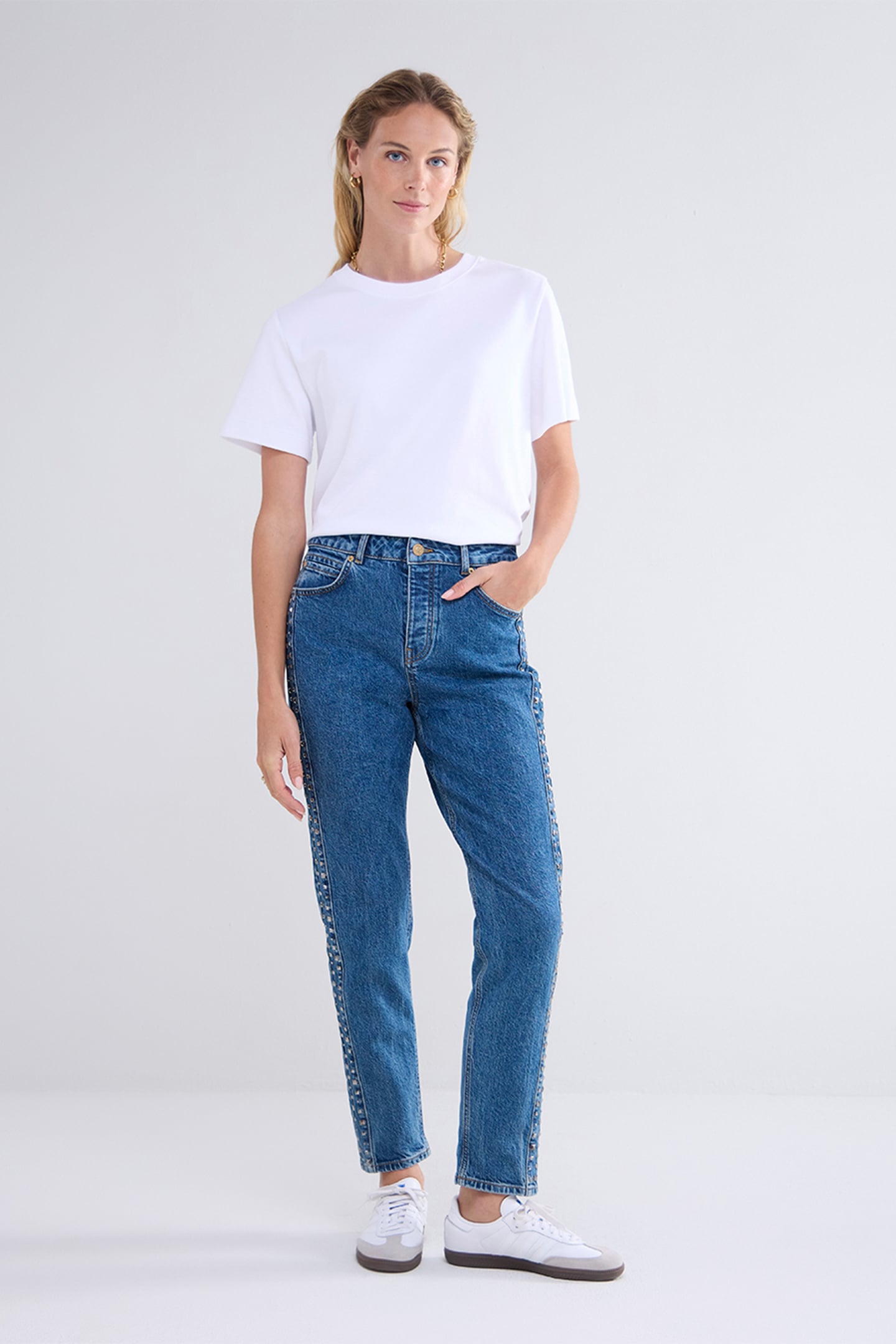 MOMS FIT JEANS INDIGO COTTON LYOCELL DENIM 1