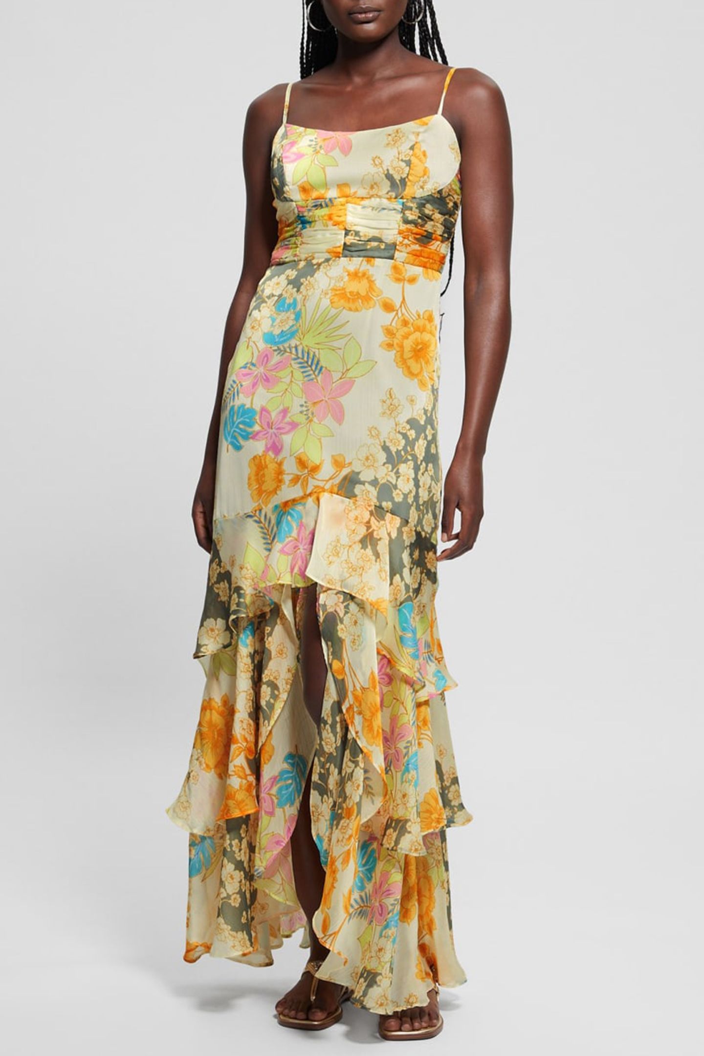 GUESS ECO SL VICKY DRESS GOLD COAST FLORAL PR 1