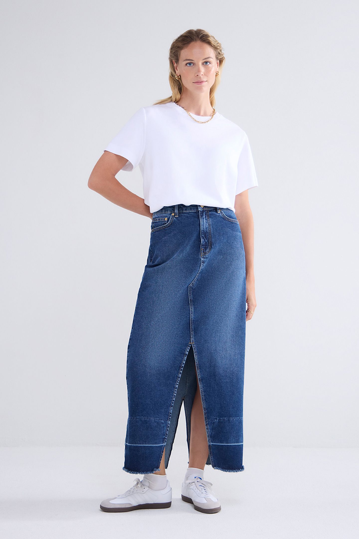 DENIM SKIRT COTTON COMFORD DENIM DENIM 2