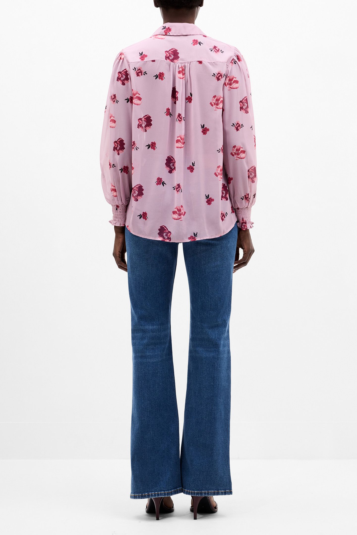 ELLA ROSE GEORGETTE LONG SLEEVE TOP SWEETPEA MULTI 2