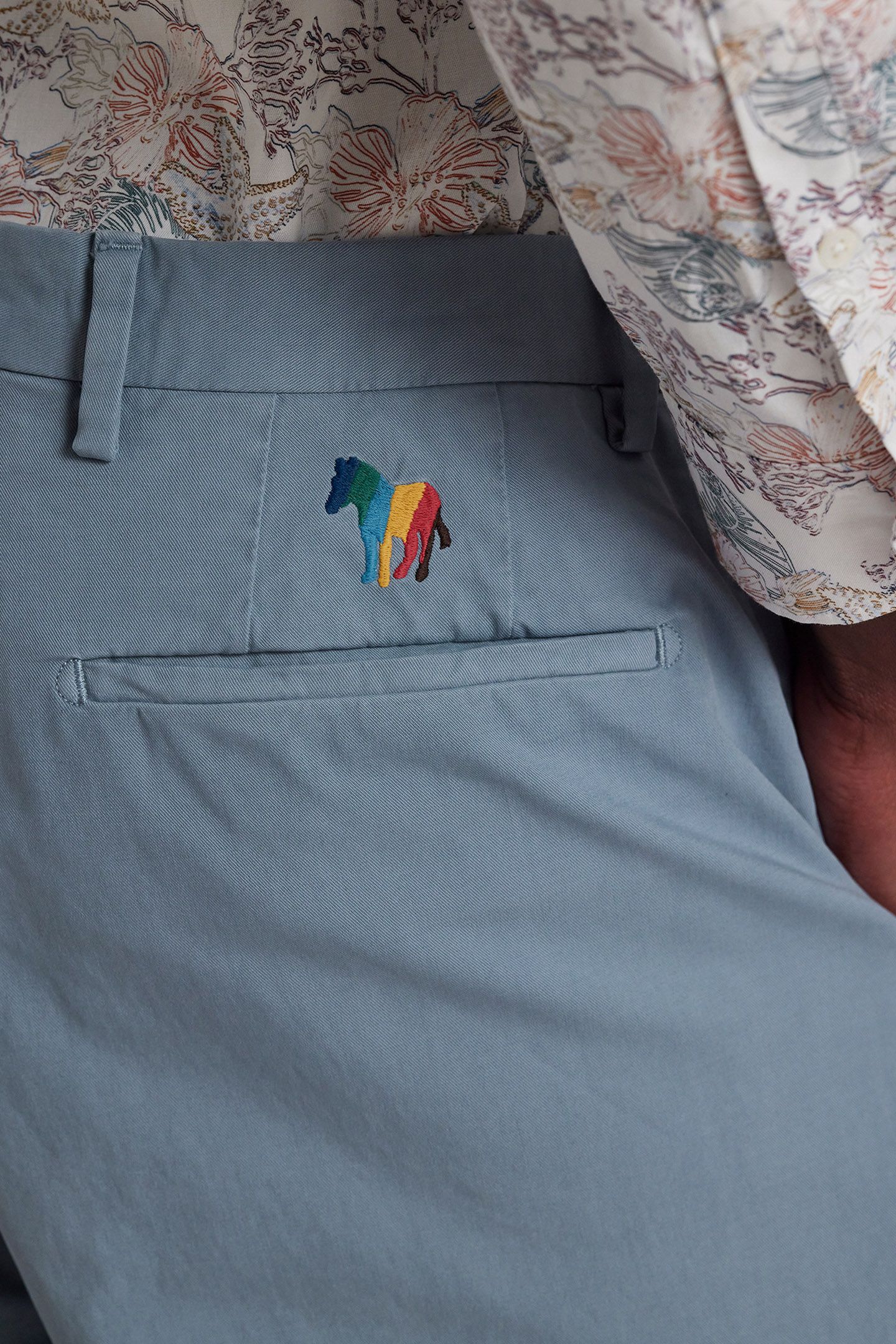 MENS MID FIT CLEAN CHINO GREYISH BLUE 5