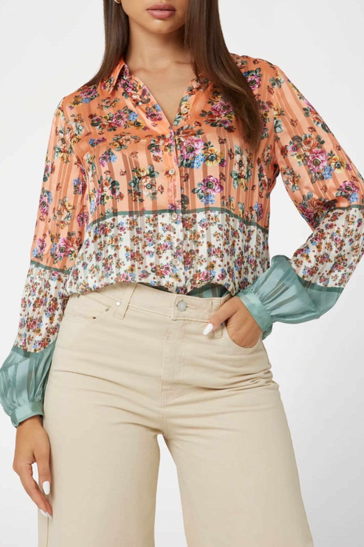 GUESS ECO LS DANIELLE SHIRT LITTLE FLORA GARDEN 6