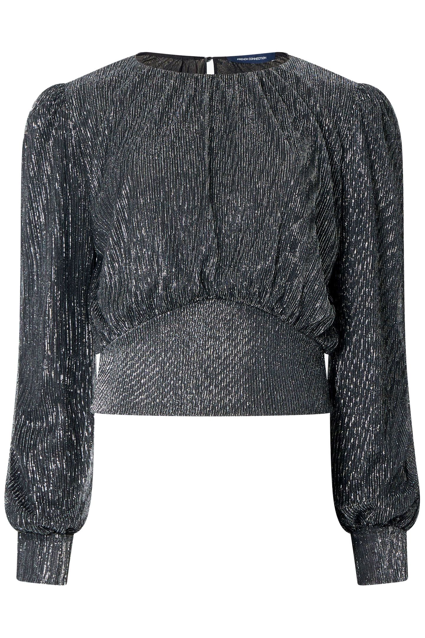 TAMY LUREX PLISSE LS TOP SILVER 3