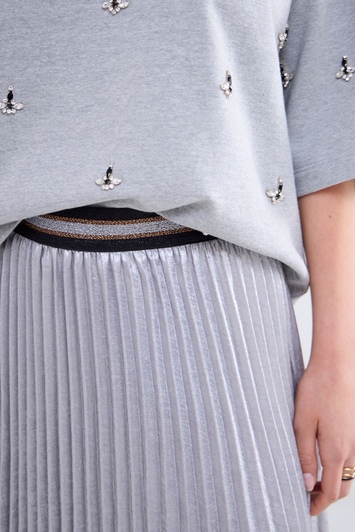 PLEATED SKIRT LAMEE METALLIC MIST 5