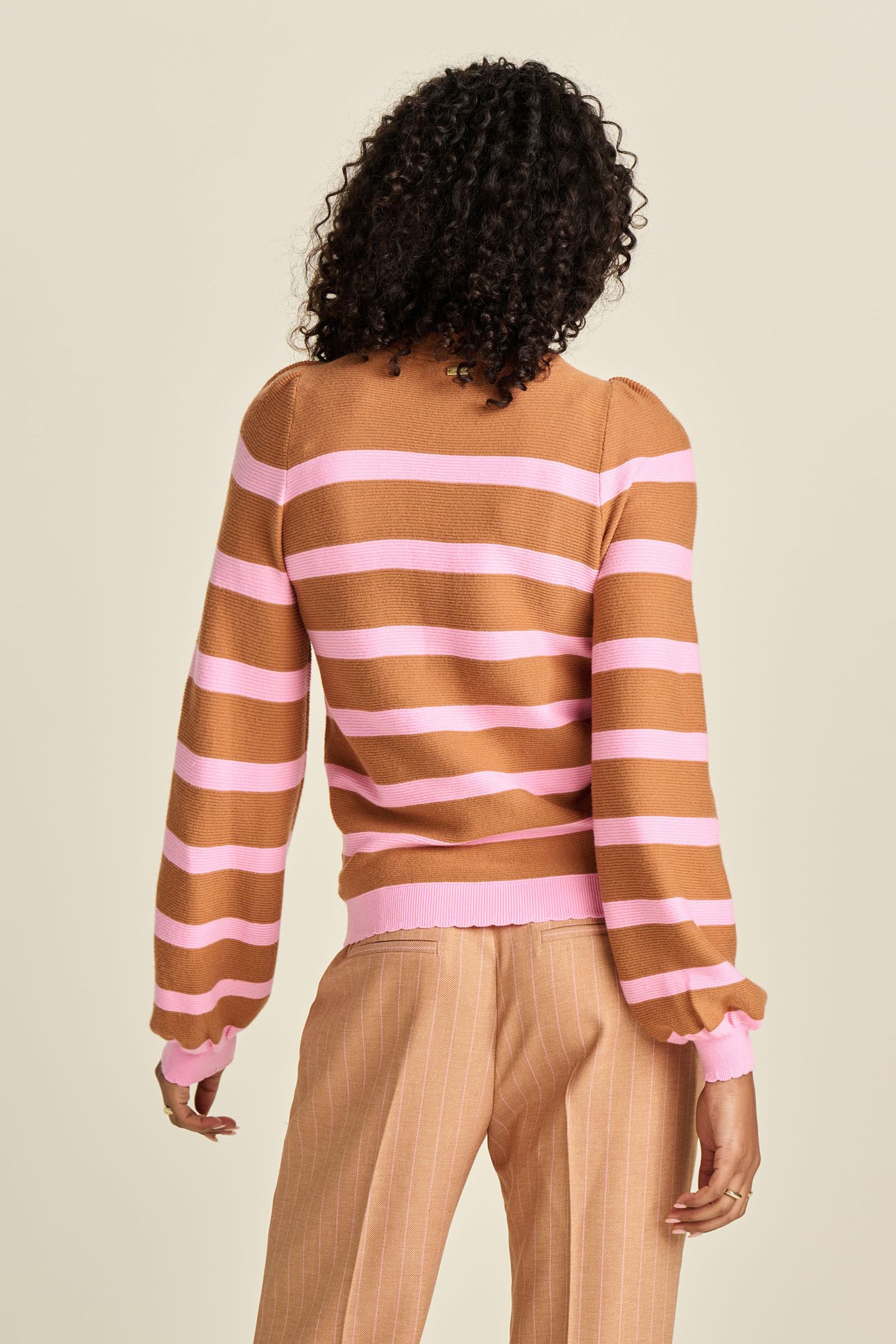 PULLOVER - STRIPED SUGAR BROWN 2