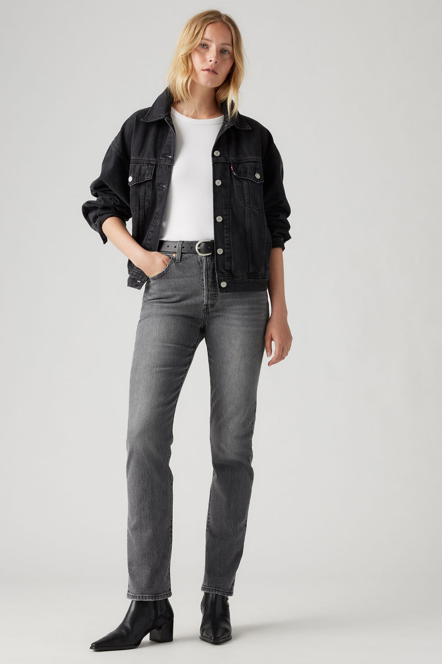 501 JEANS FOR WOMEN BLACK WORN IN 6