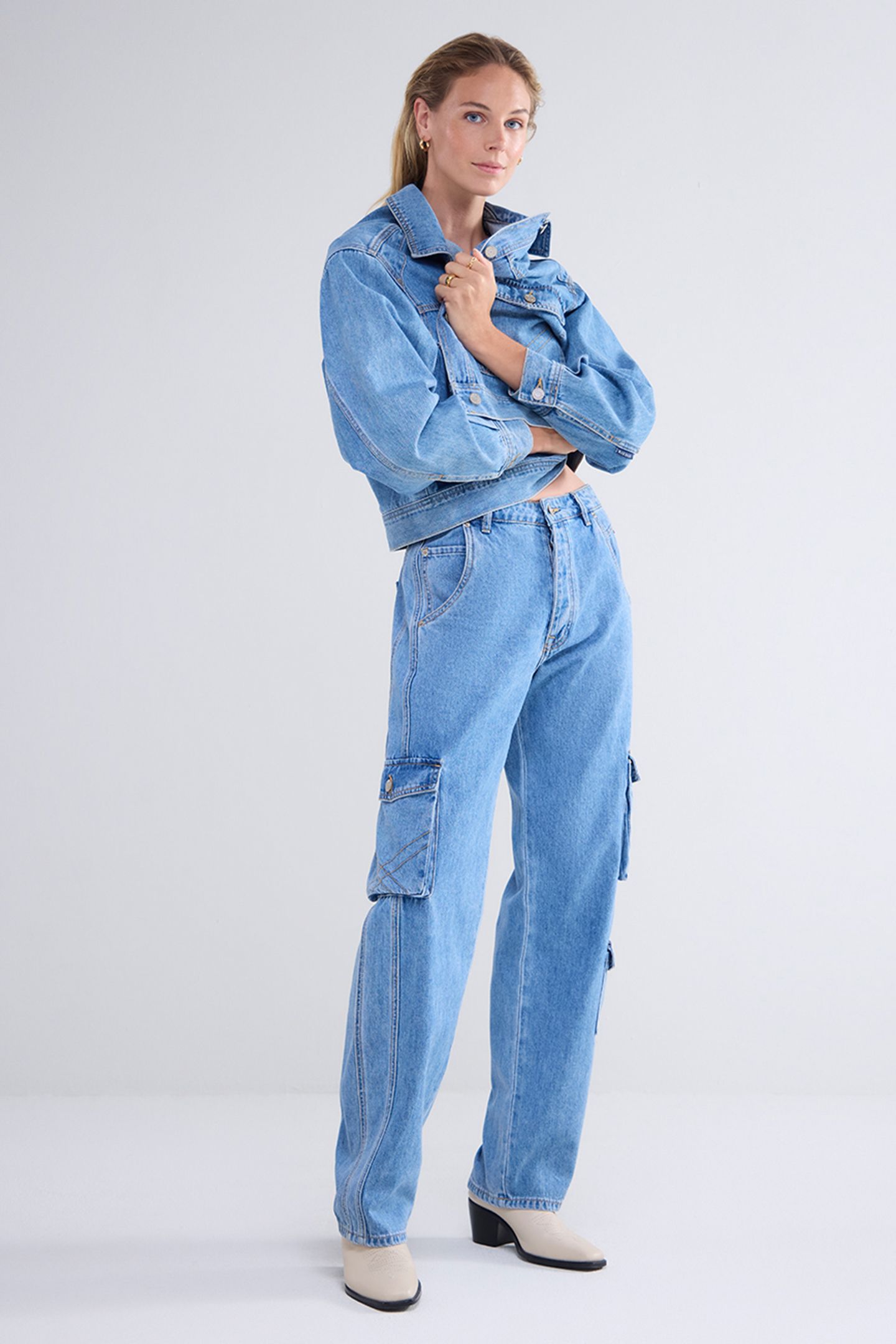 CARGO JEANS BAGGY COTTON JEANS DENIM 2