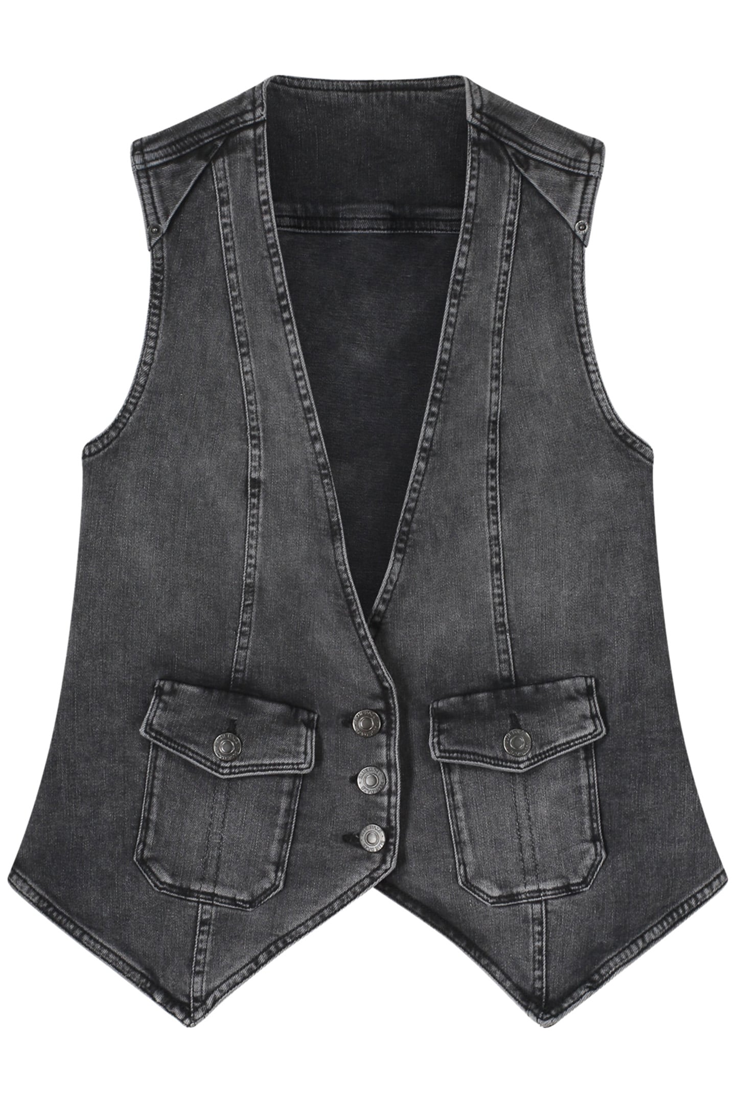 DENIM GILET COTTON BLACK DENIM BLACK DENIM 4
