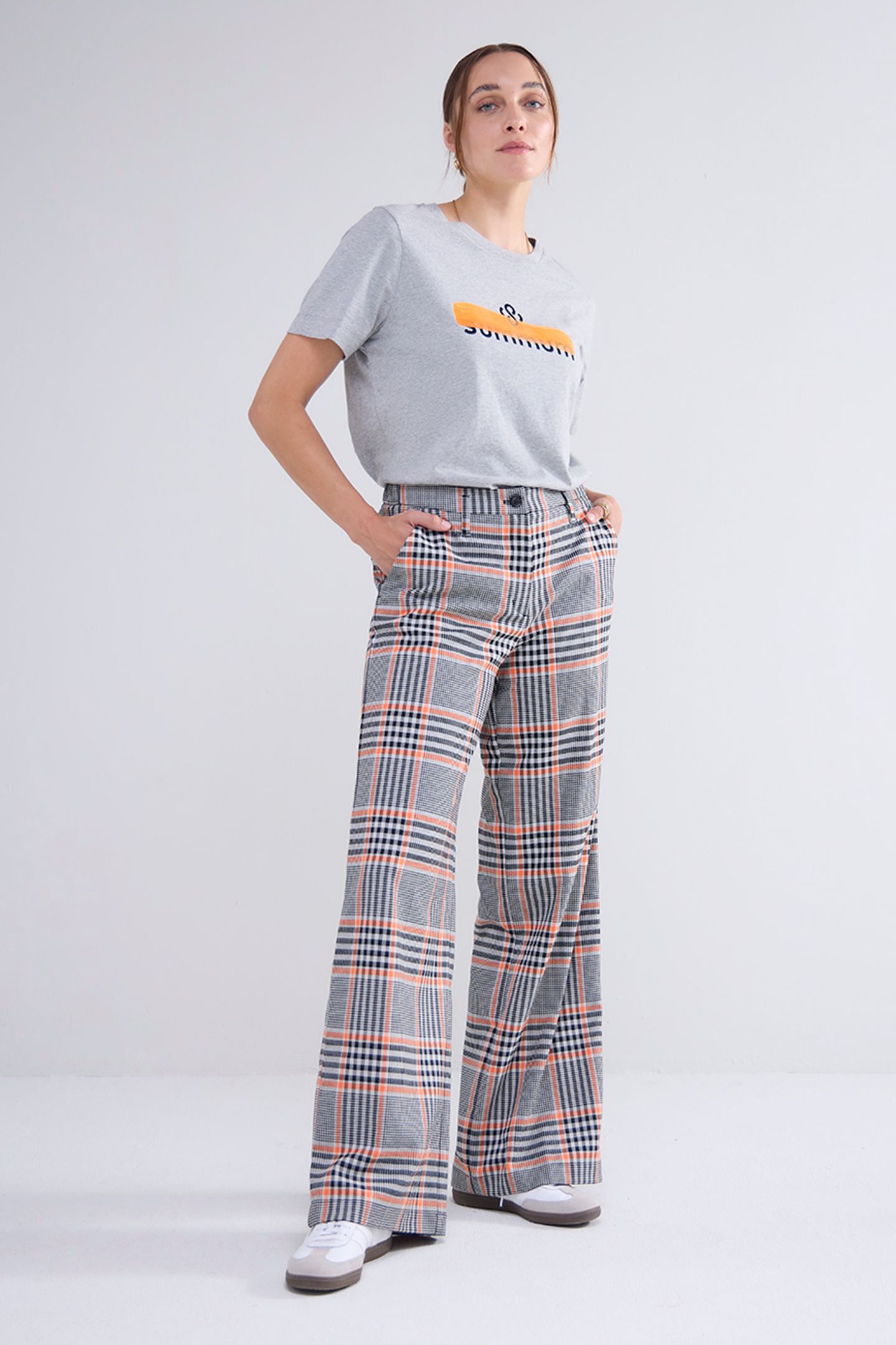 TROUSERS ORANGE CHECK MULTICOLOUR 2