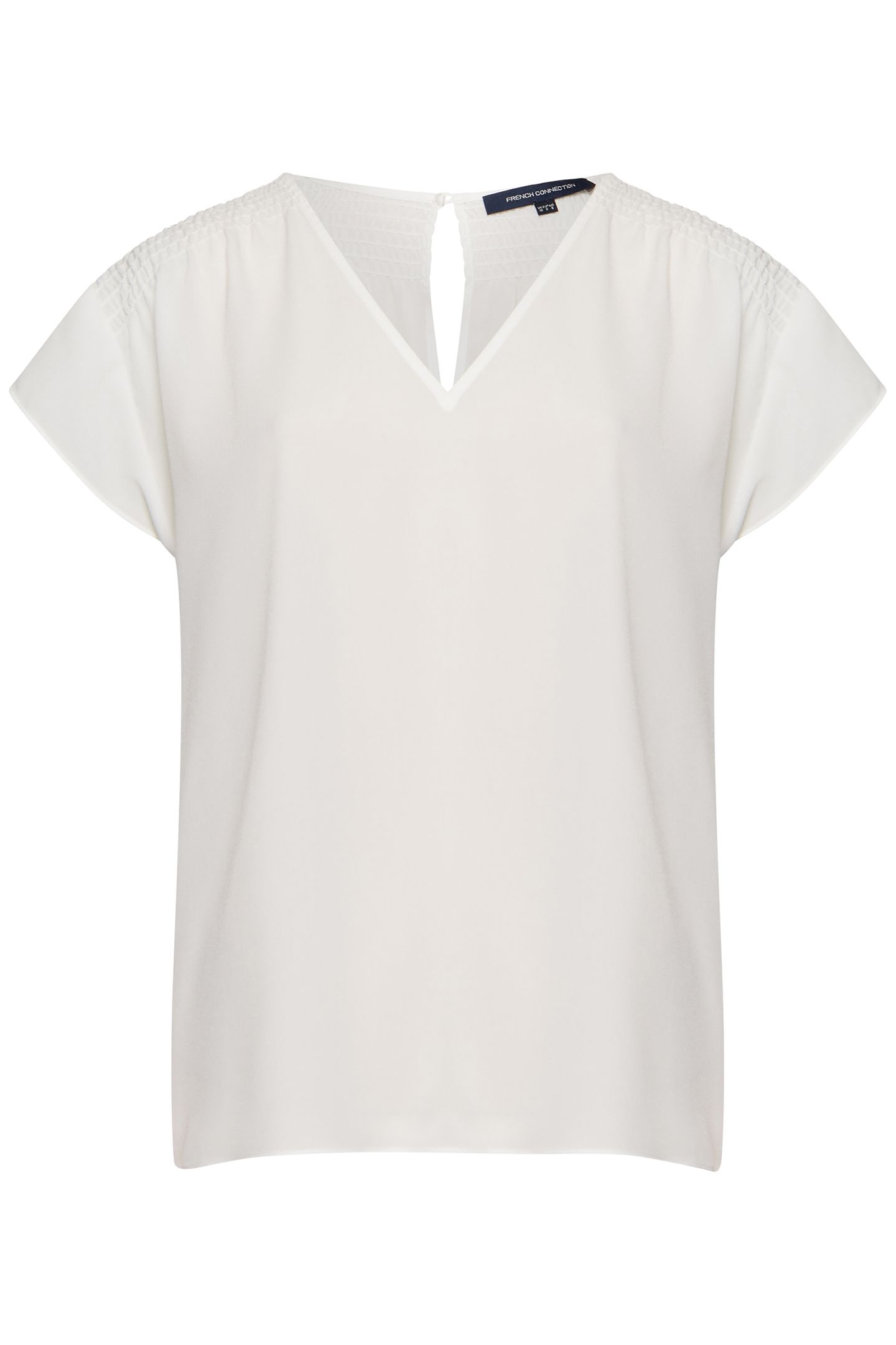 CREPE LIGHT V NK SHOULDER TOP SUMMER WHITE 4