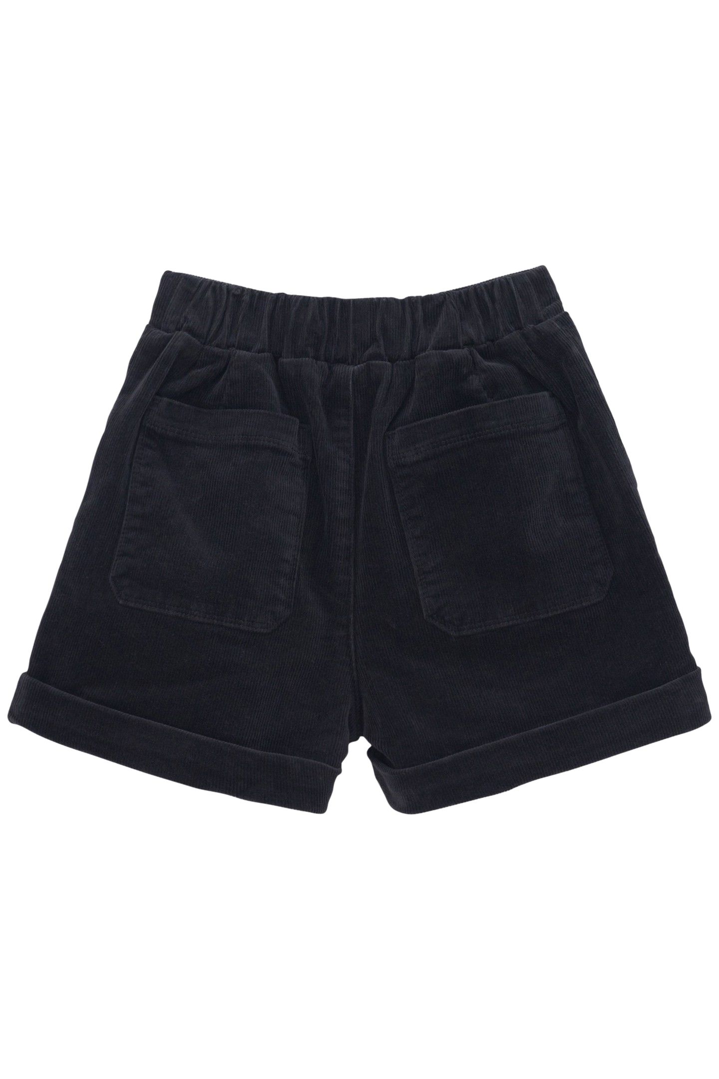 GIRLS' BLACK CORDUROY SHORTS WITH BOW AND BELT 2