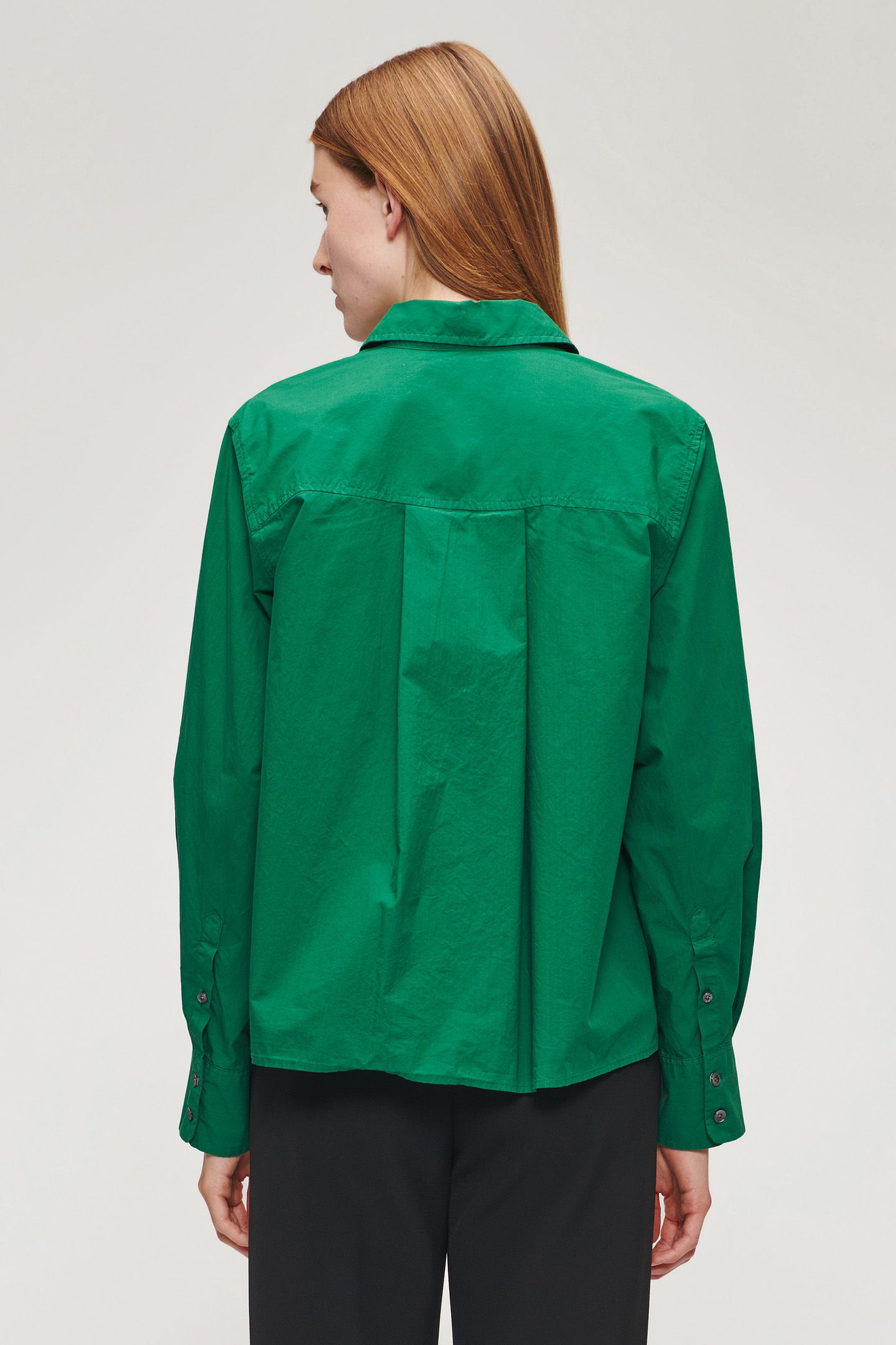ORG COTTON BOXY SHIRT WARM GREEN 2