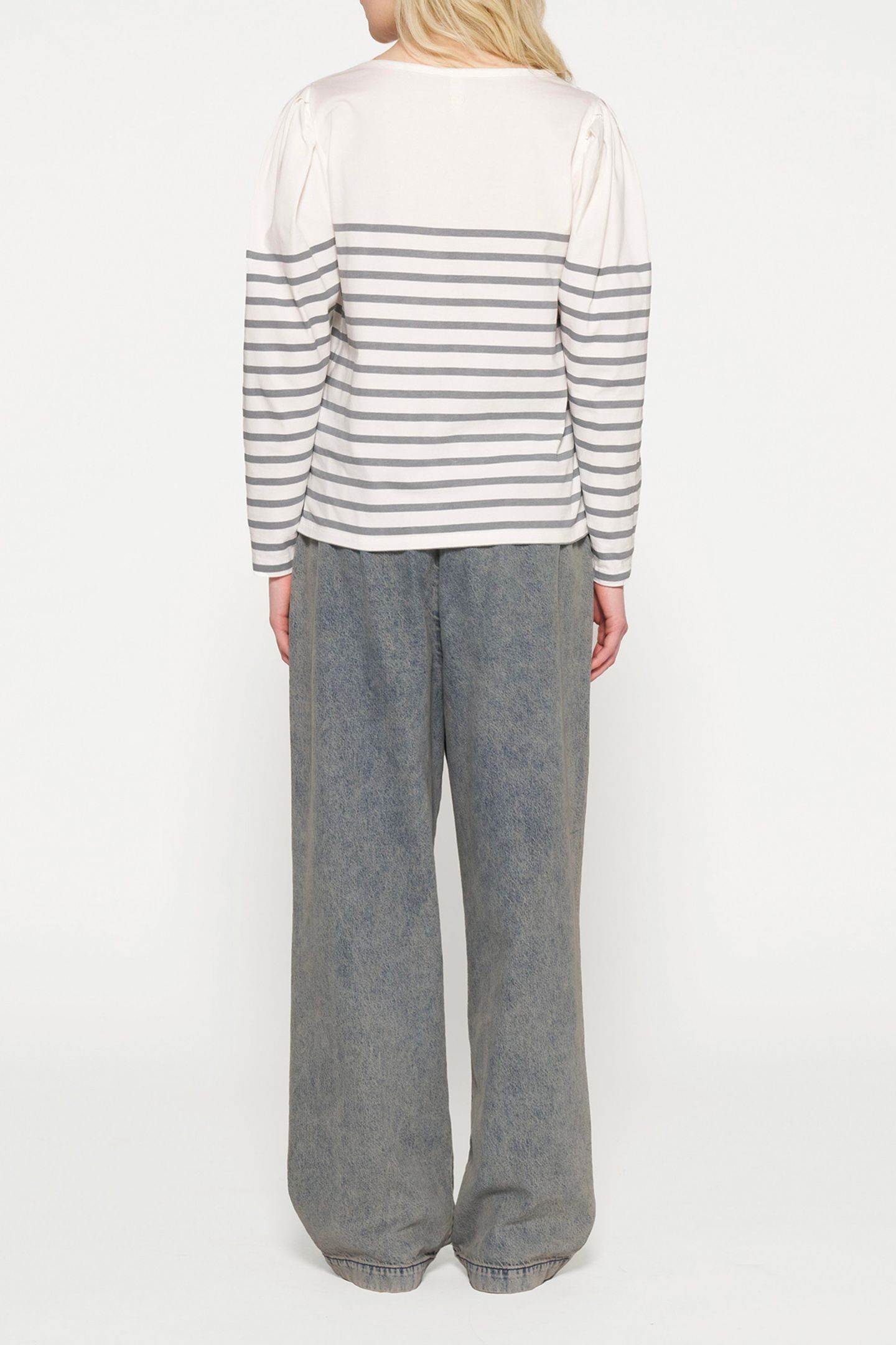 PUFF LONG SLEEVE TEE STRIPES ECRU/GRAPHITE 3