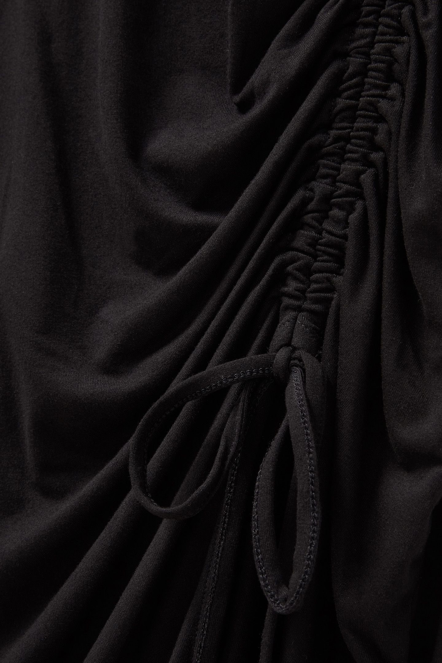 ASYMETRIC RUCHED FRONT LS DRESS BLACK 7