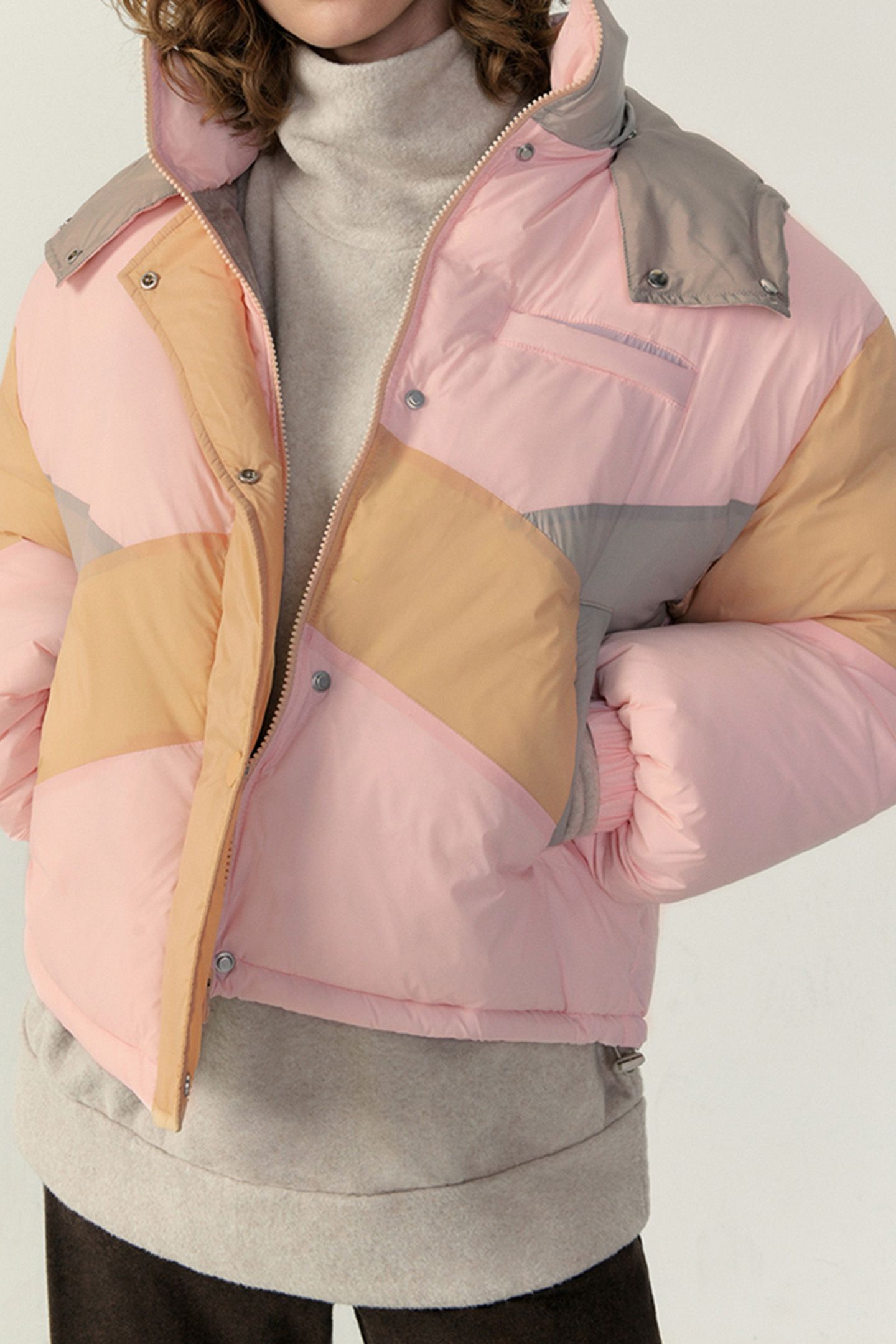 KOLBAY COAT TRICOLORE NUDE 2
