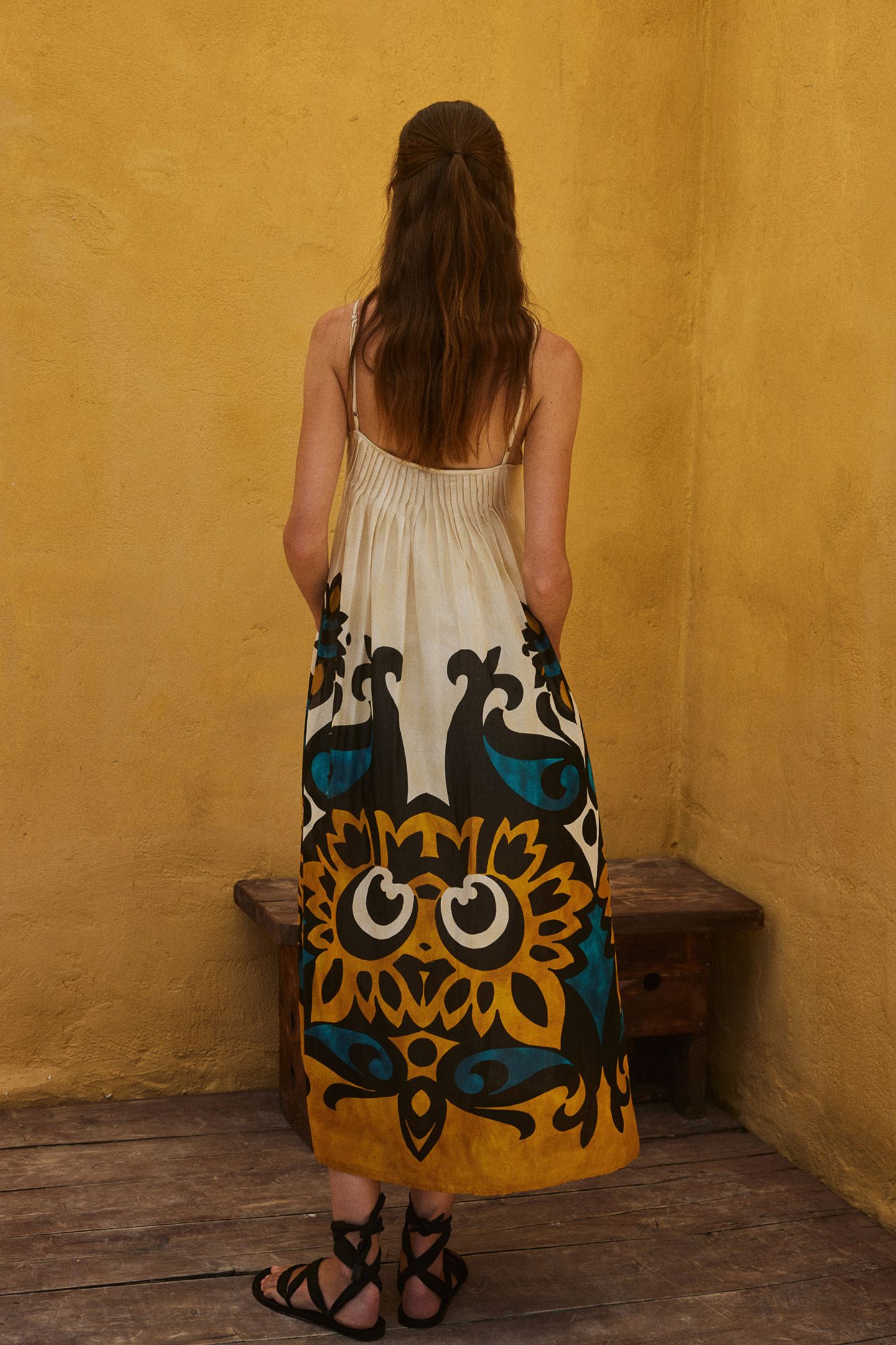 WARMTH LONG DRESS BLUE-CAMEL 2