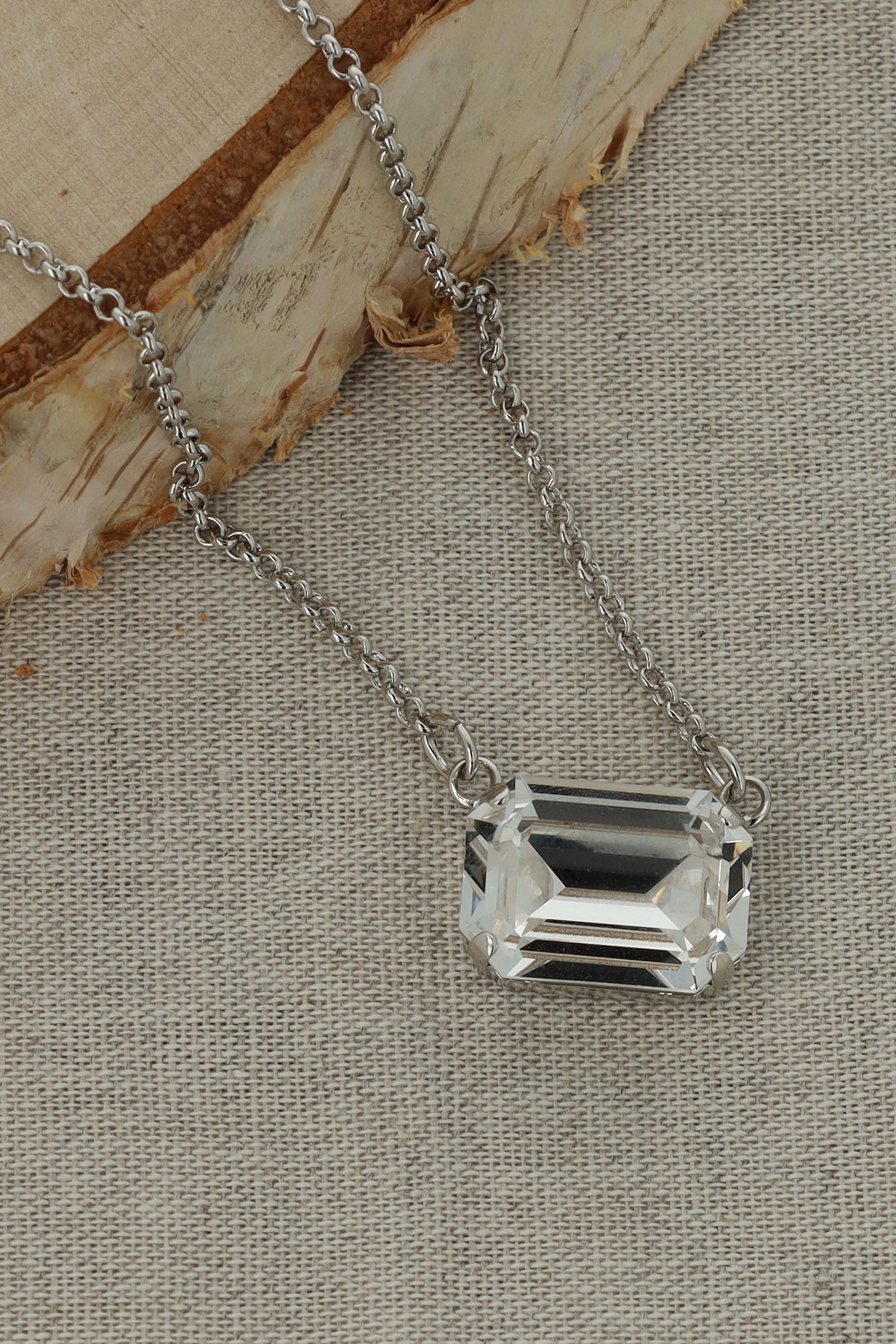 LADY DI NECKLACE RHODIUM CRYSTAL 4