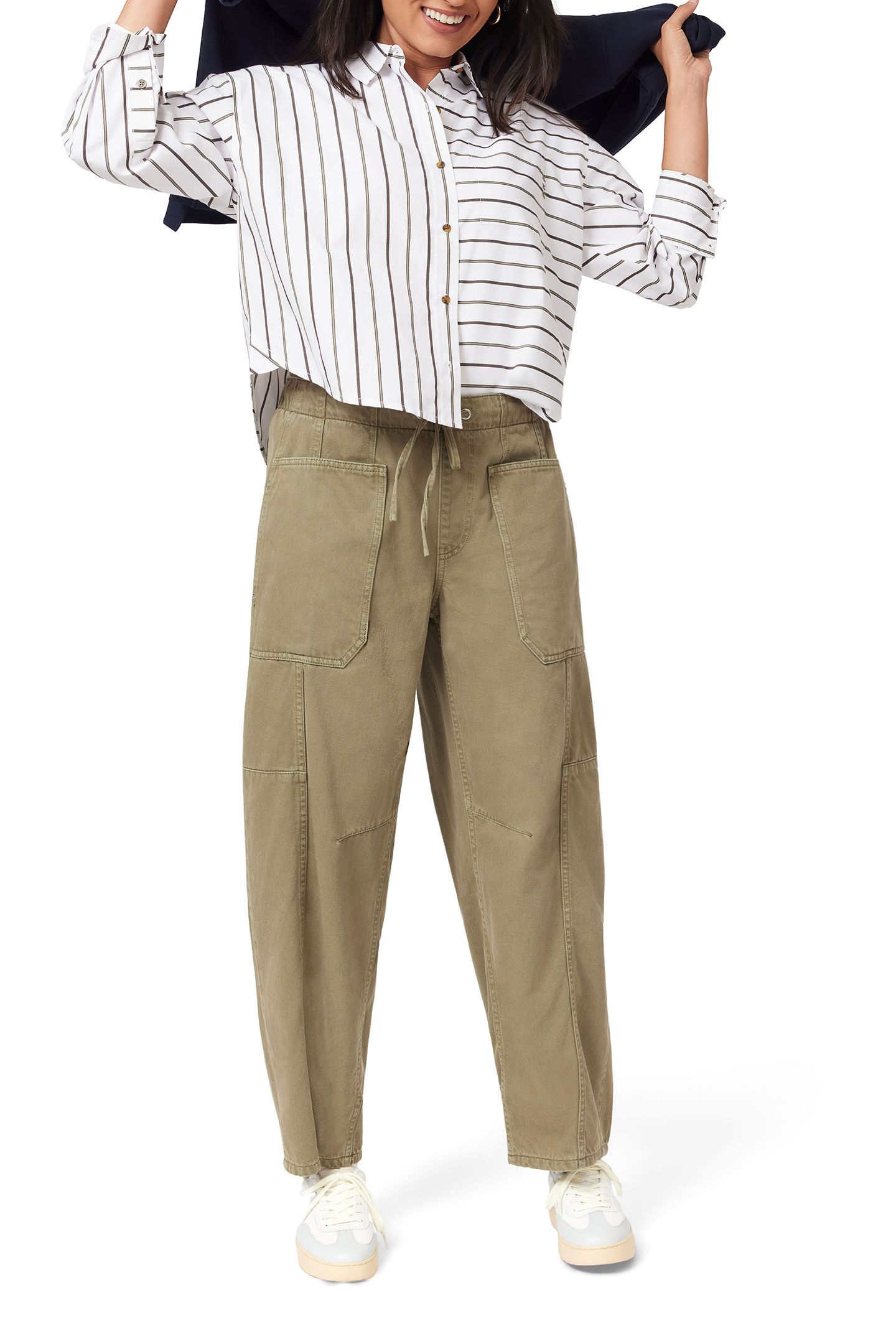 CROPPED BOYFRIEND SHIRT SUGAR SWIZZLE STRIPE 3