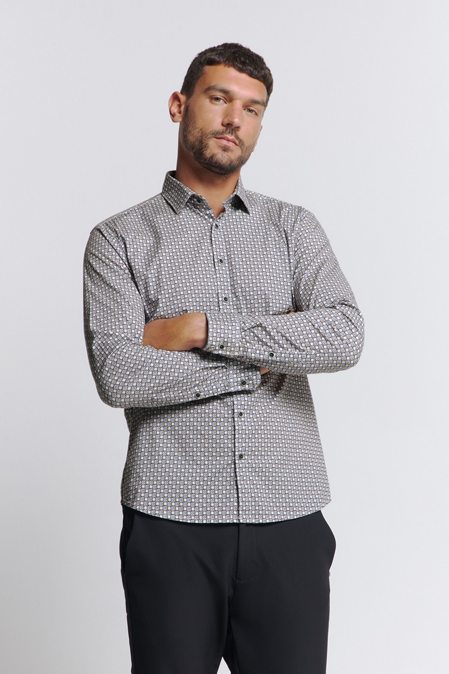 SHIRT STRETCH ALLOVER PRINTED BLUEBERRY 1