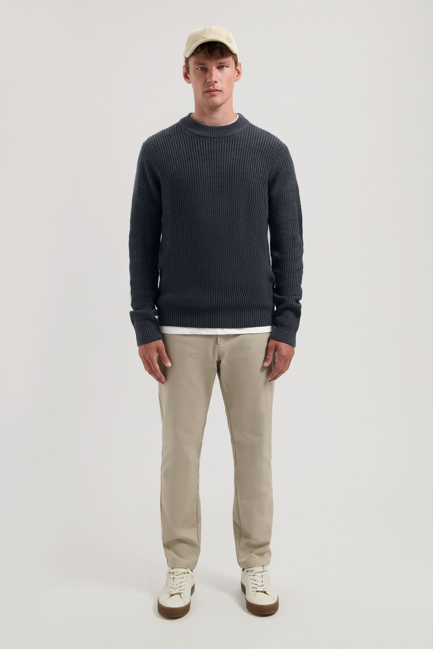 DS-CREW RIBKNIT DK. NAVY 3