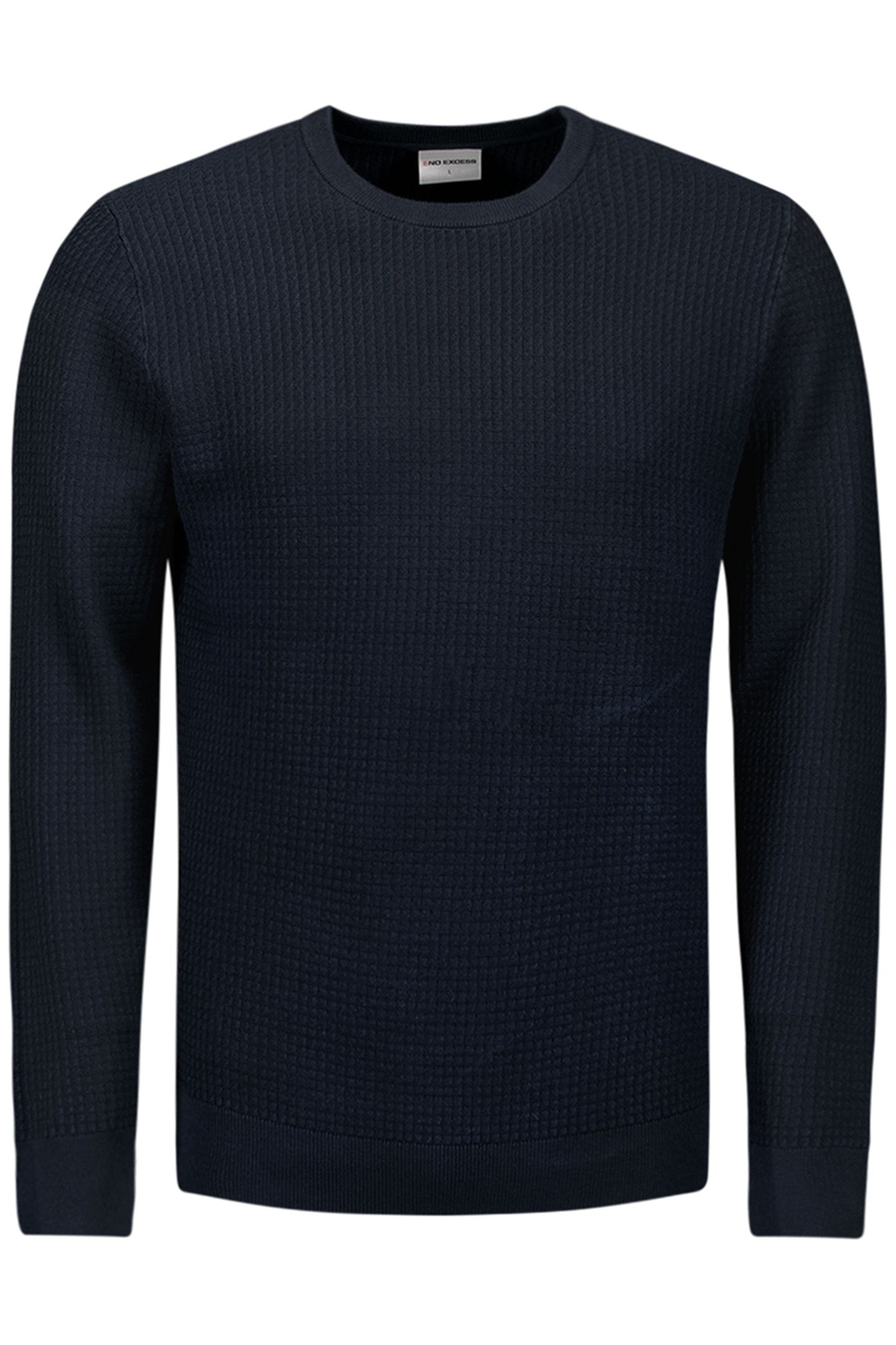 PULLOVER CREWNECK 2 COLOURED WAFFLE JACQUARD BLUEBERRY 4