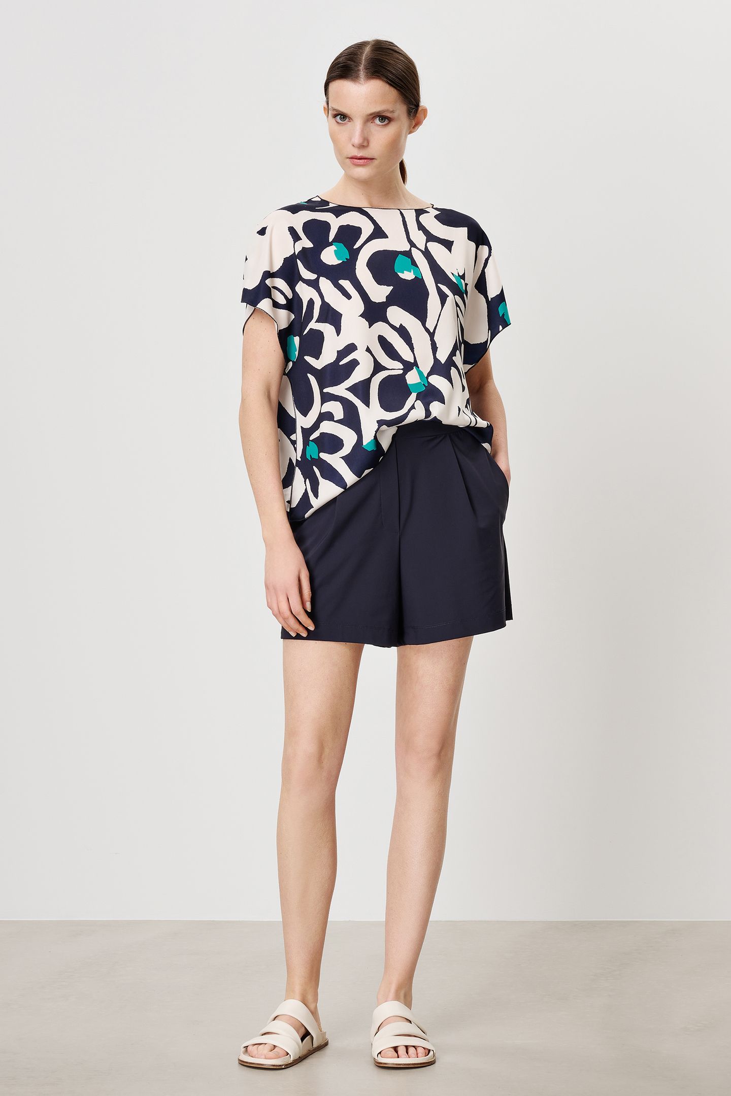 PRINTED ALBA TOP INK BLUE 3