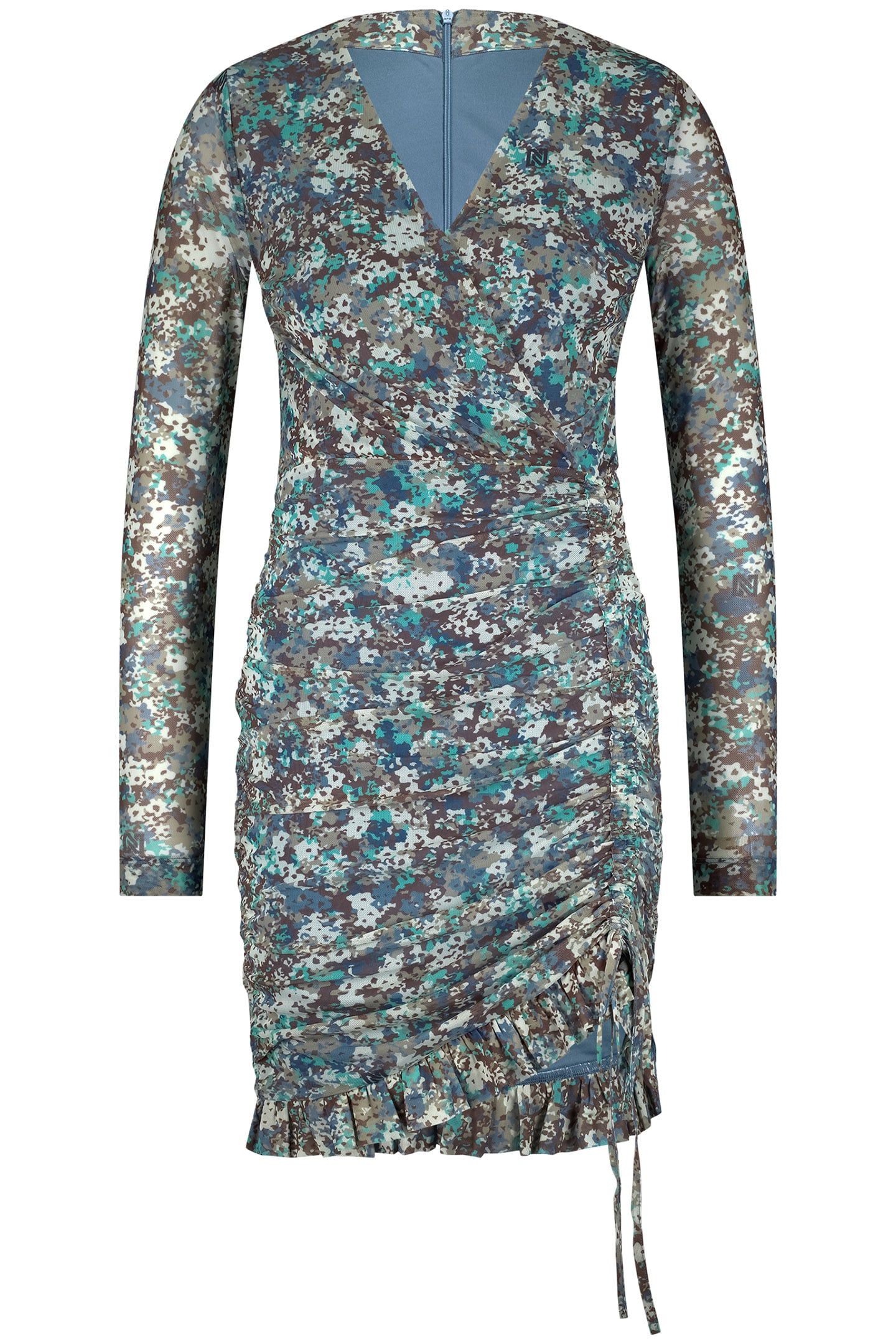 FLOWER DRESS DUSTY BLUE 1