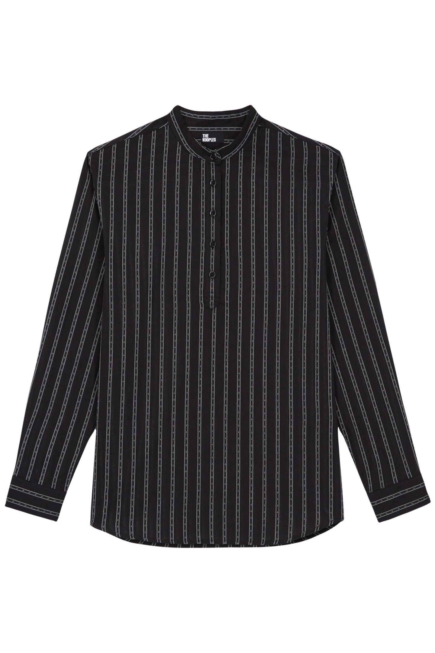 TUNISIAN COLLAR SHIRT BLACK 1