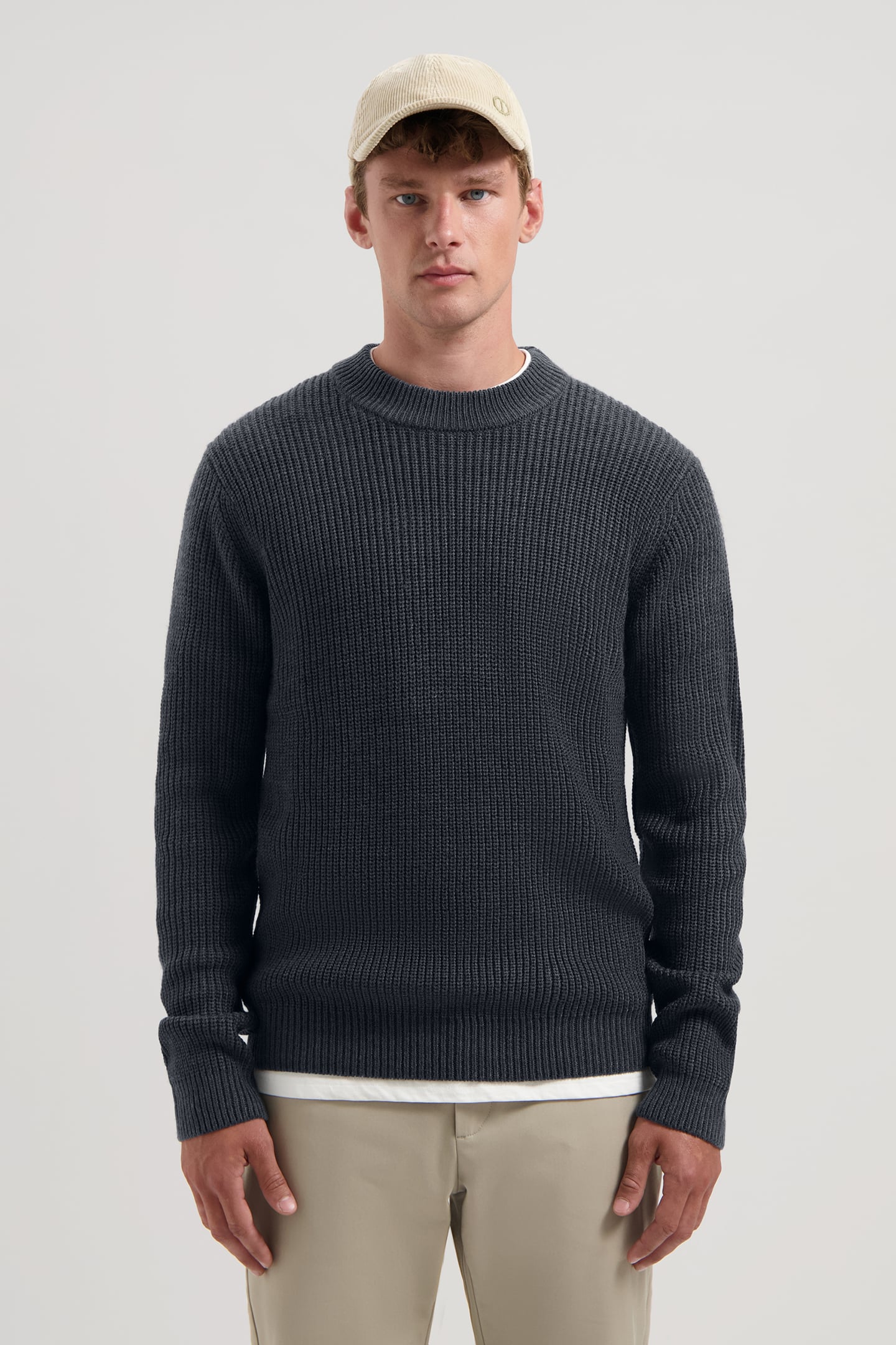 DS-CREW RIBKNIT DK. NAVY 1
