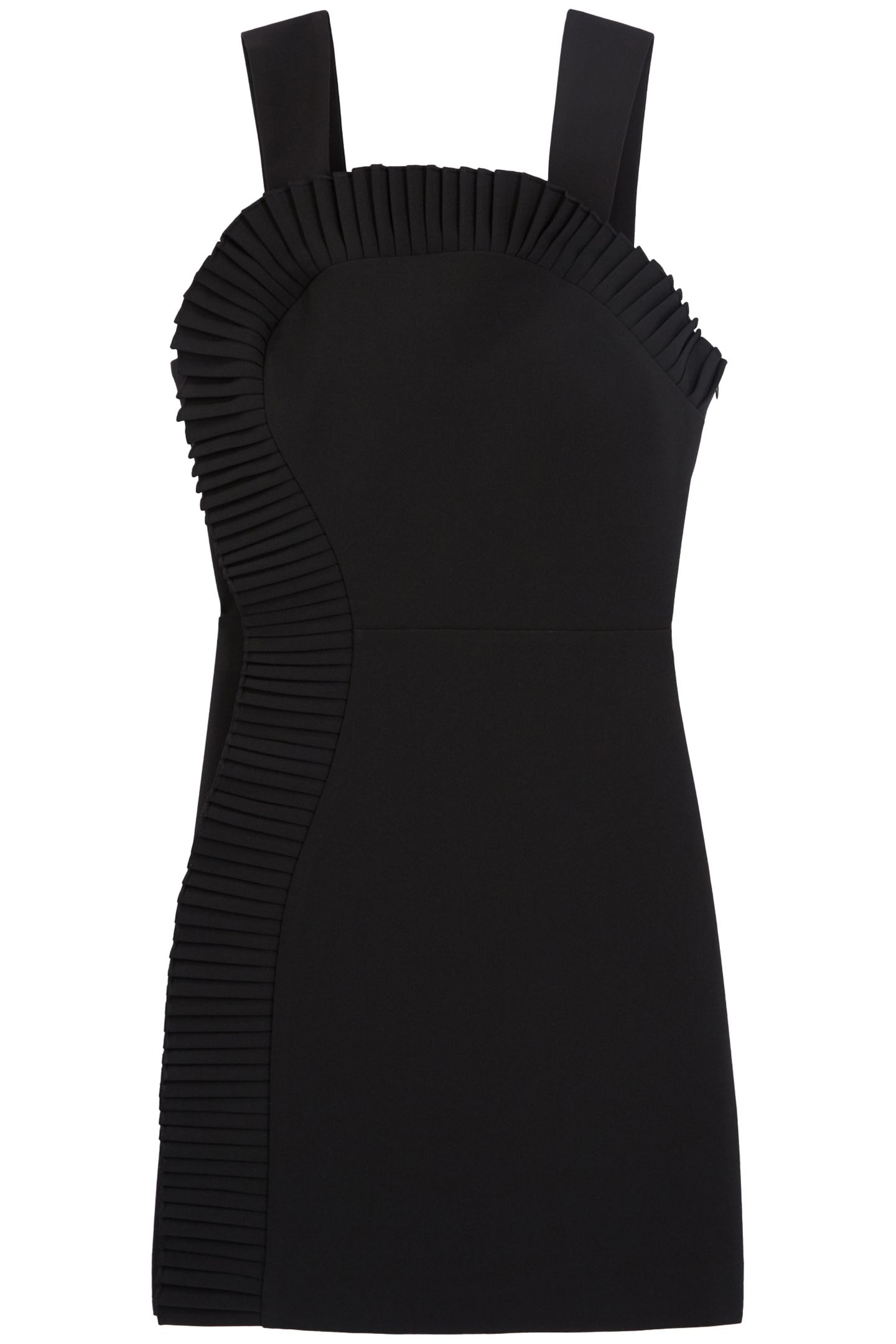 ROMANTIC CREPE SHORT BACKLESS DRESS WITH FRILLS BLACK 5