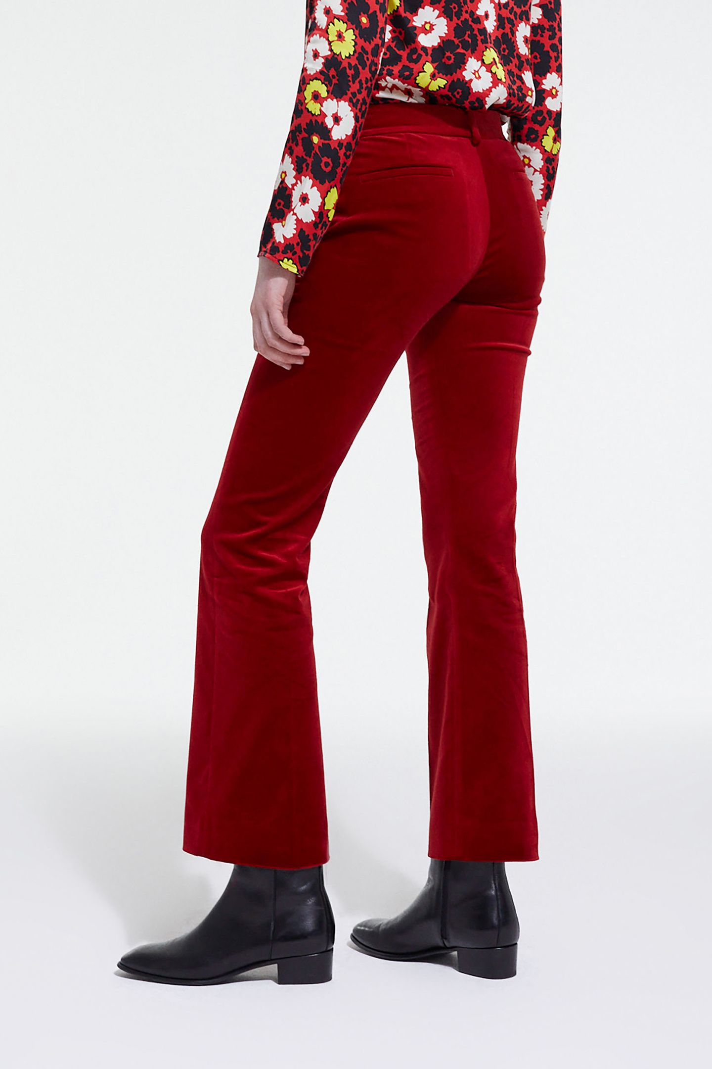 EVASE LOWER DETAIL SUIT PANTS RED 2