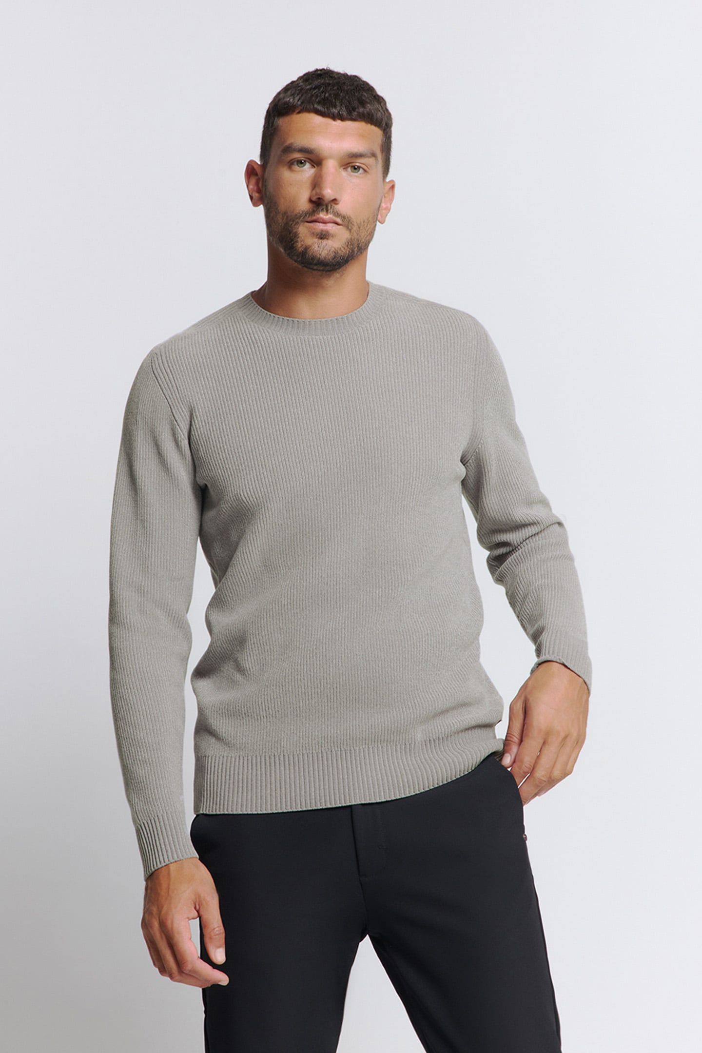 PULLOVER CREWNECK CHENILLE GREY 1