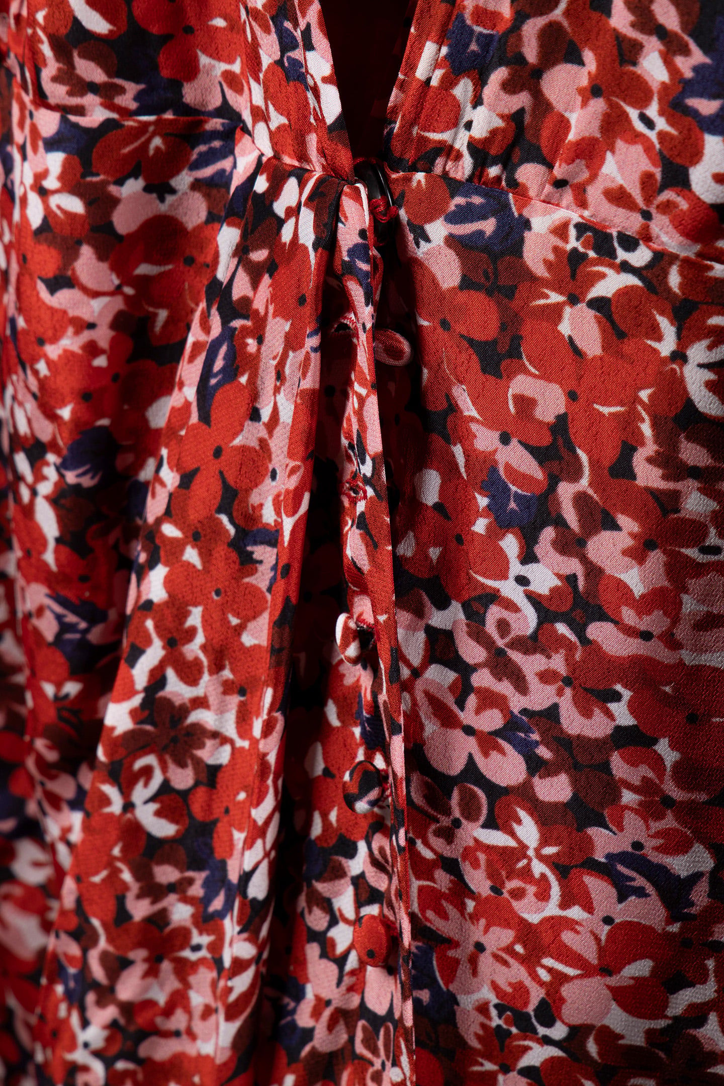 BURNING FLOWER PATTERN LONG SLEEVE DRESS RED 4