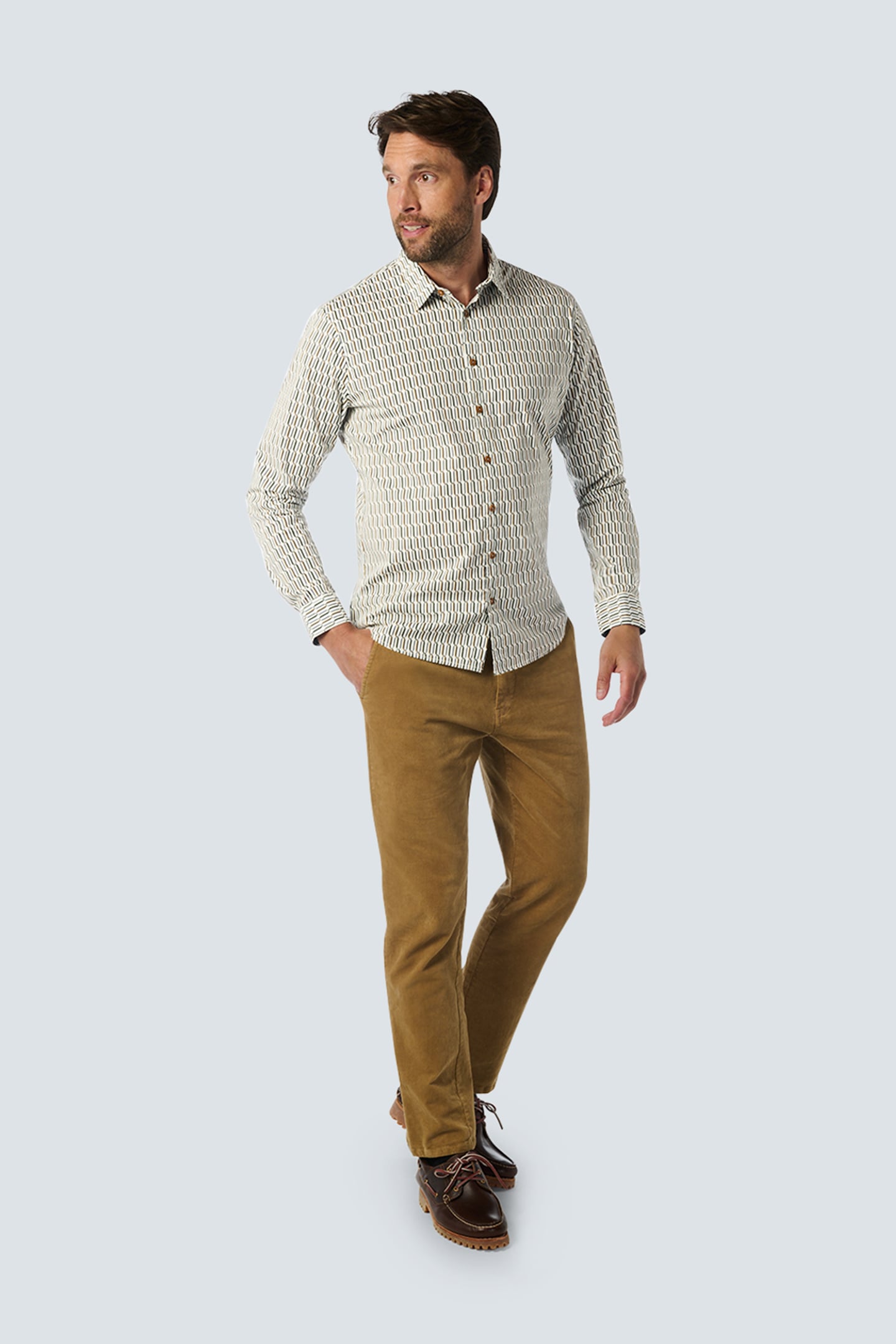 SHIRT STRETCH ALLOVER PRINTED WHITE 3