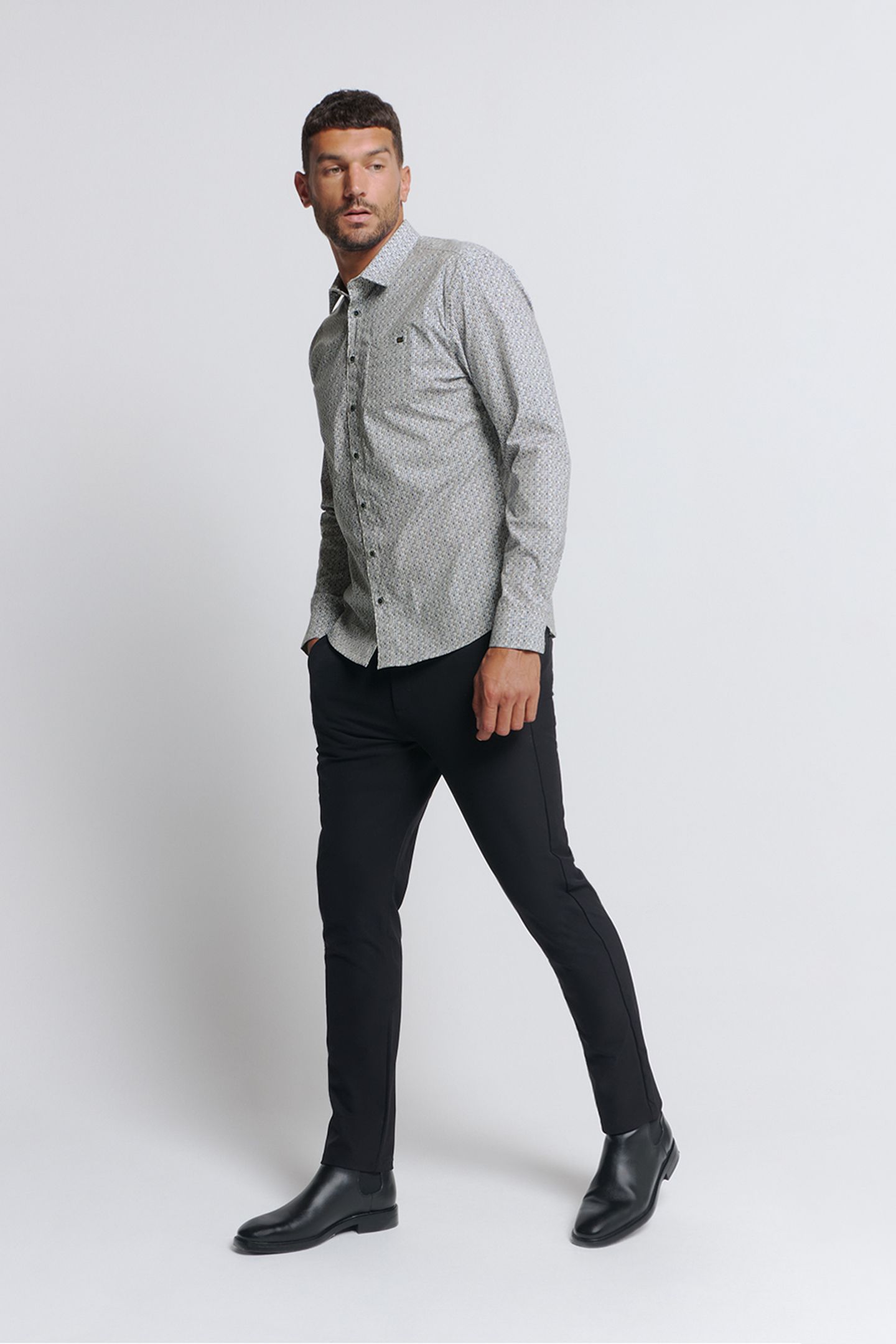 SHIRT STRETCH ALLOVER PRINTED OFFWHITE 3