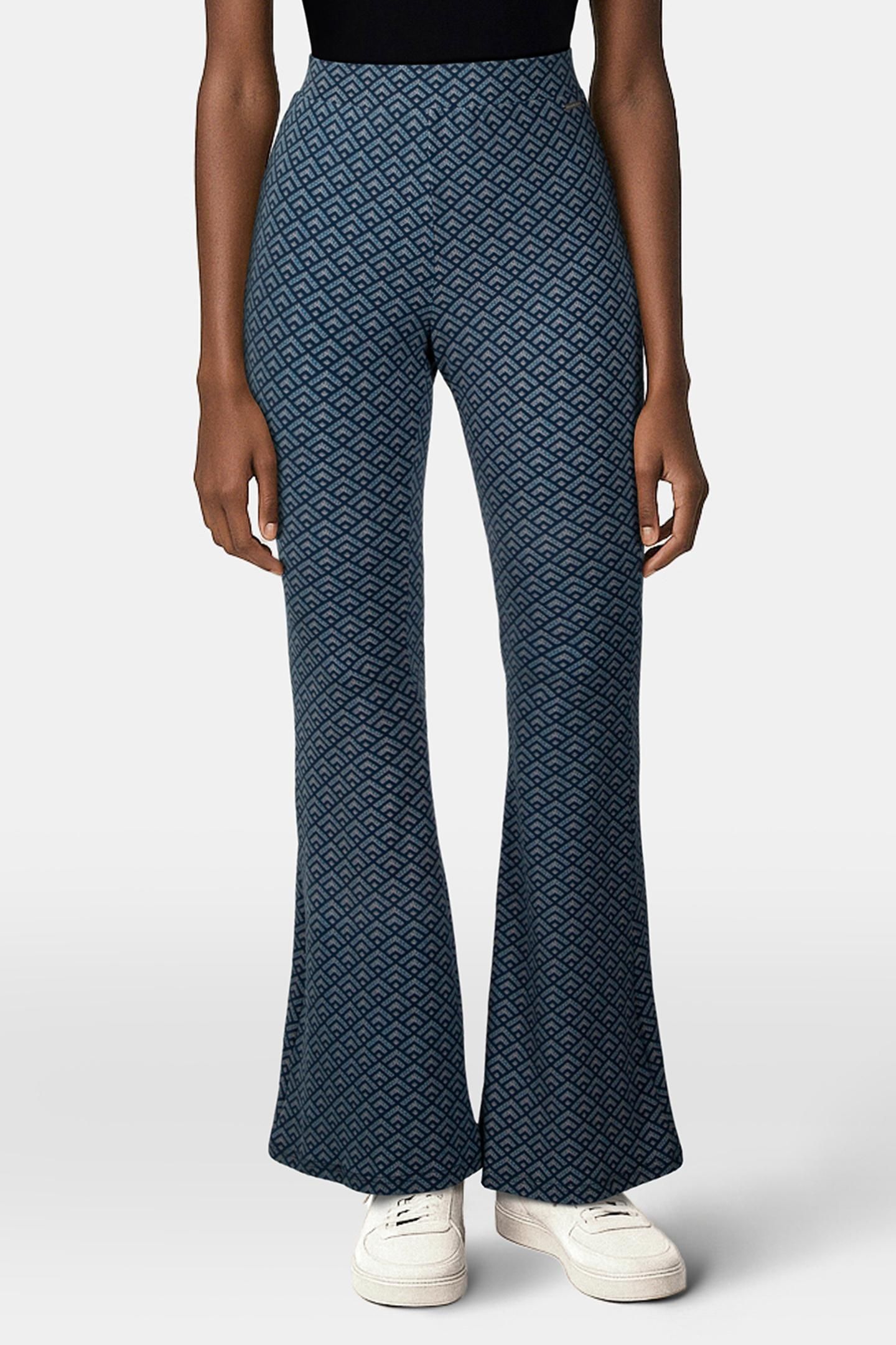 SMALL GEO PEACHED EXTRA FLARE PANTS DARK PETROL 1