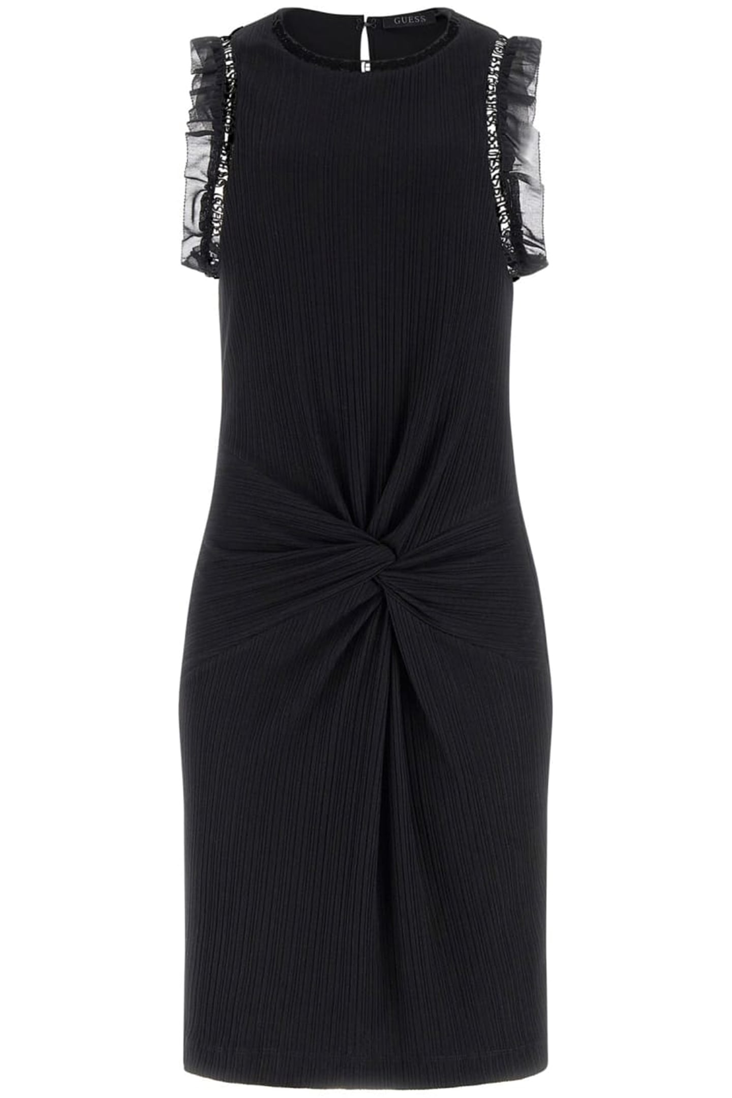 GUESS ECO OLGA FRILL DRESS JET BLACK A996 1