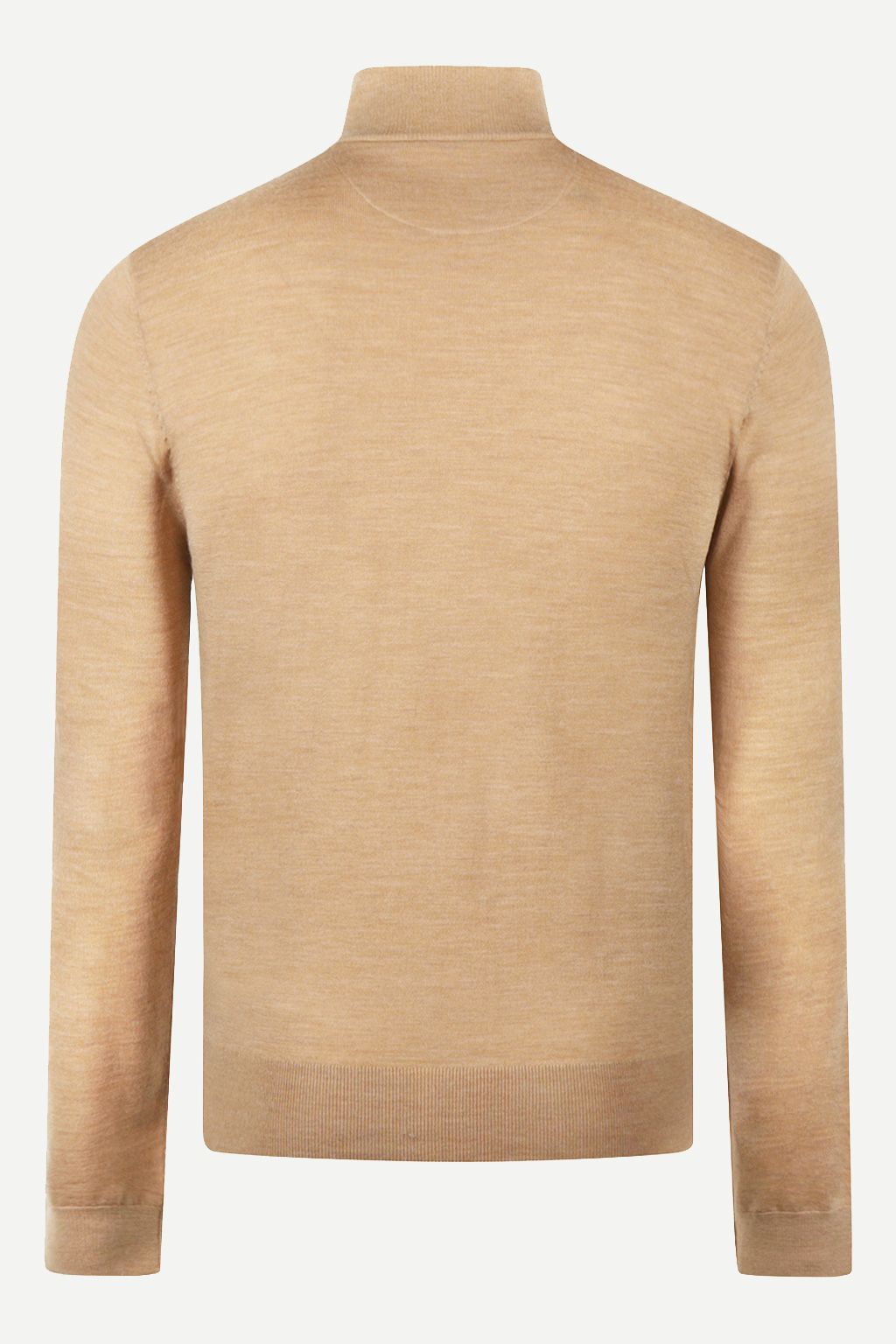 FINE MERINO ZIP THRU CARDIGAN CAMEL 1