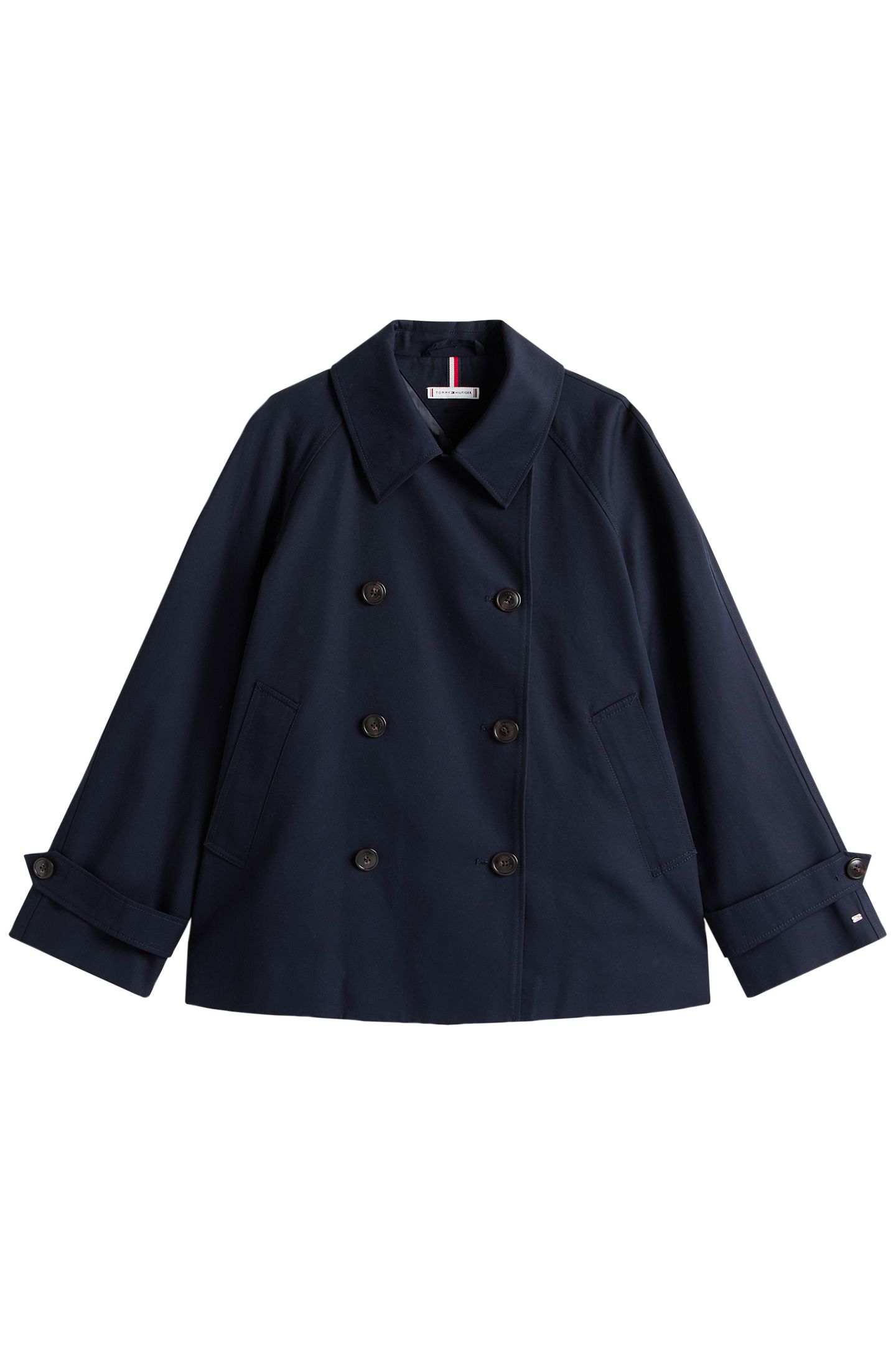 COTTON REG SHORT TRENCH COAT DESERT SKY 3