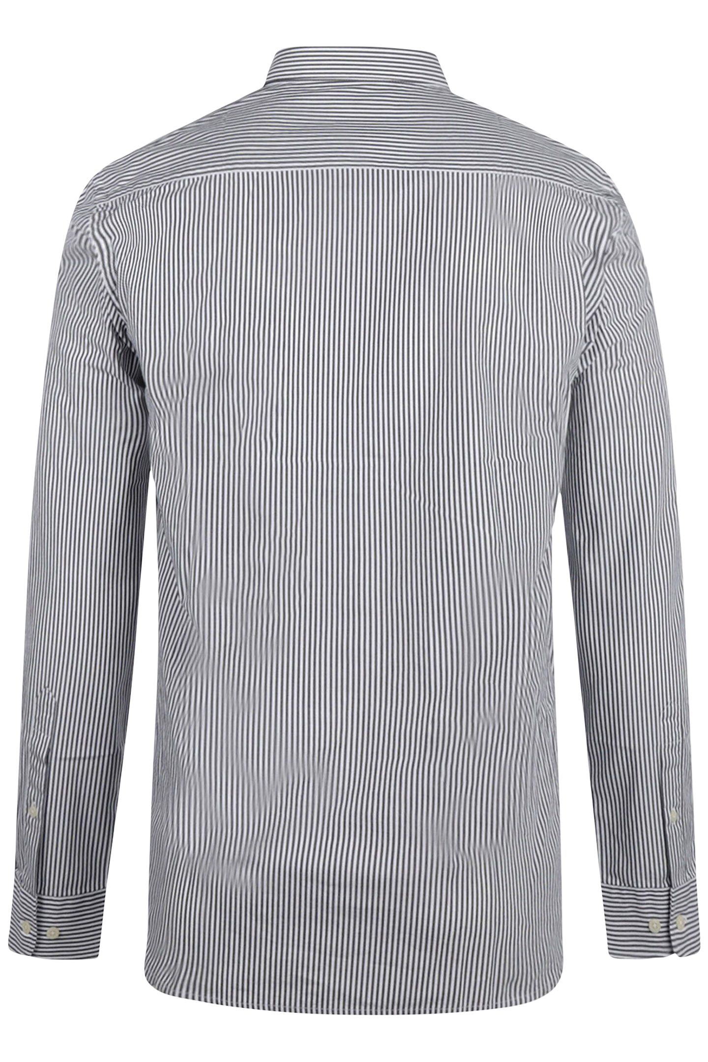 POPLIN STRIPE PEACHED SHIRT NAVY 2