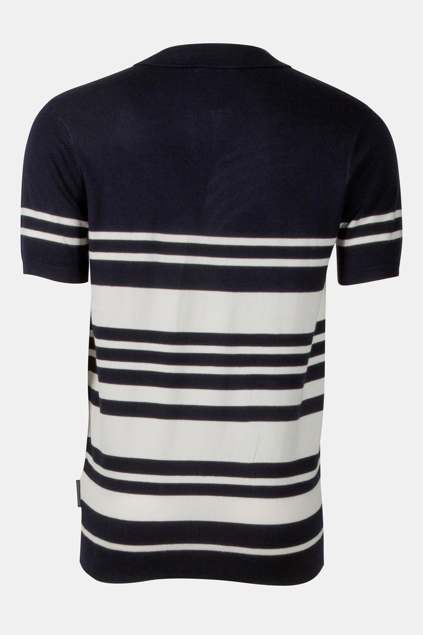 LUX STRIPE POLO SHORT SLEEVE MARINE/ECRU 5