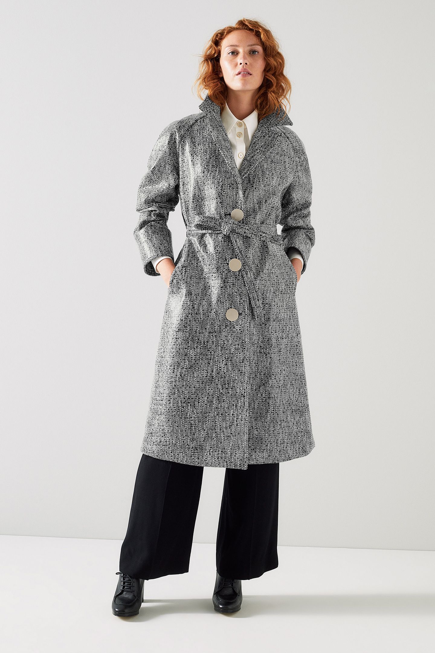 CT GIGI- COATED TWEED MON BLACK/CREAM 1