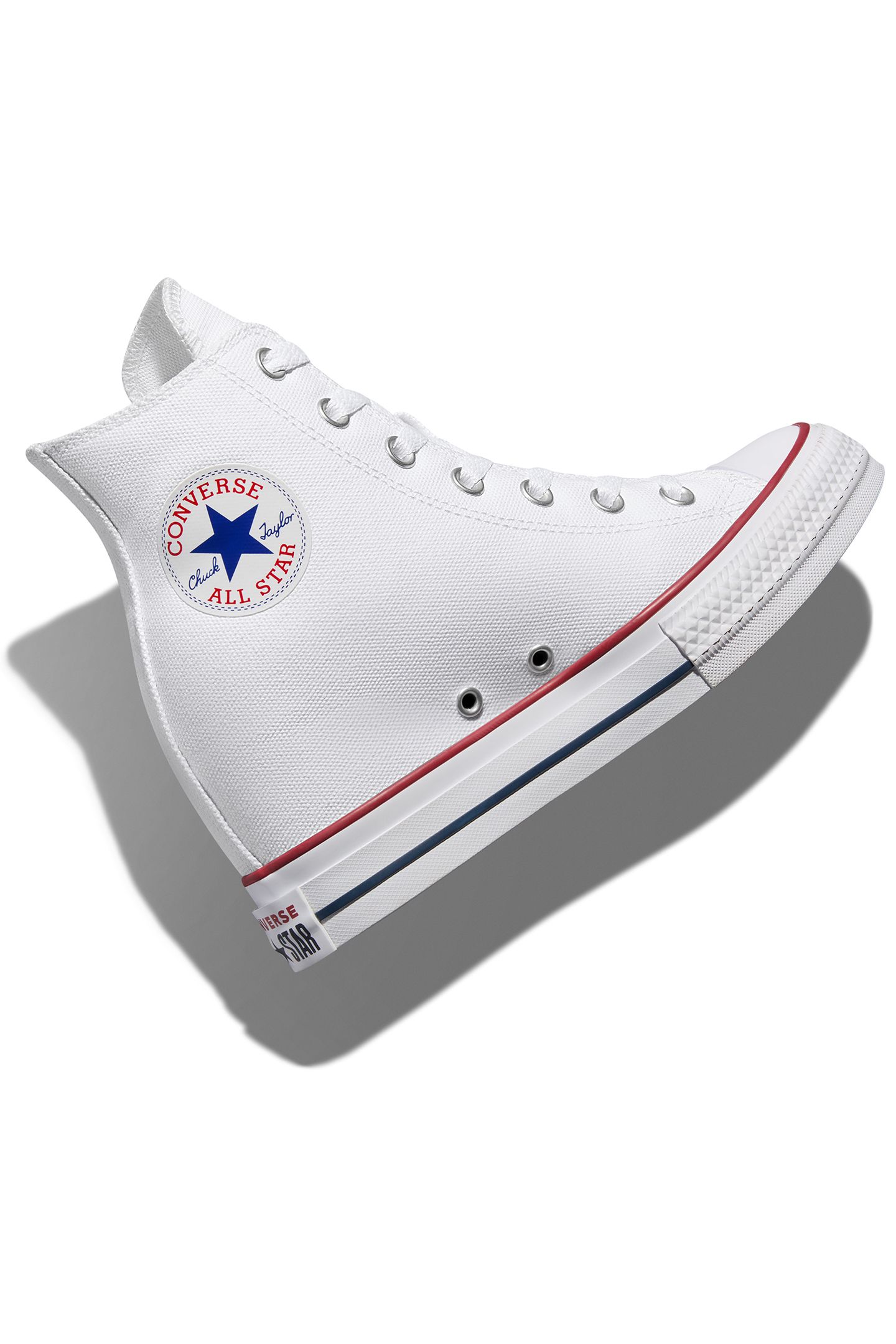 CTAS WEDGE HI WHITE/RED WHITE/RED/NAVY 9