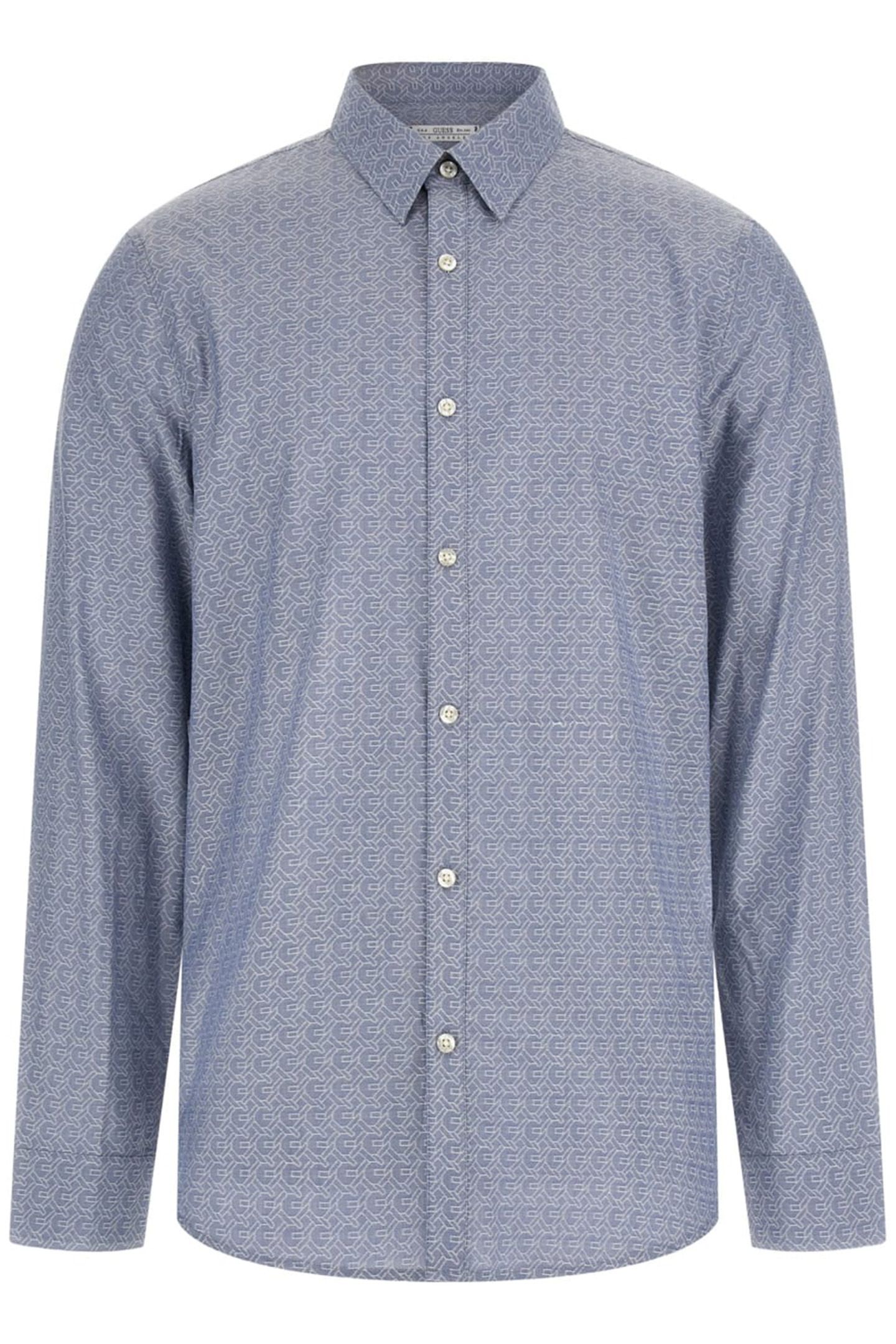 GUESS ECO LS SUNSET AOP SHIRT BLUE GUESS CHAIN OUT 1