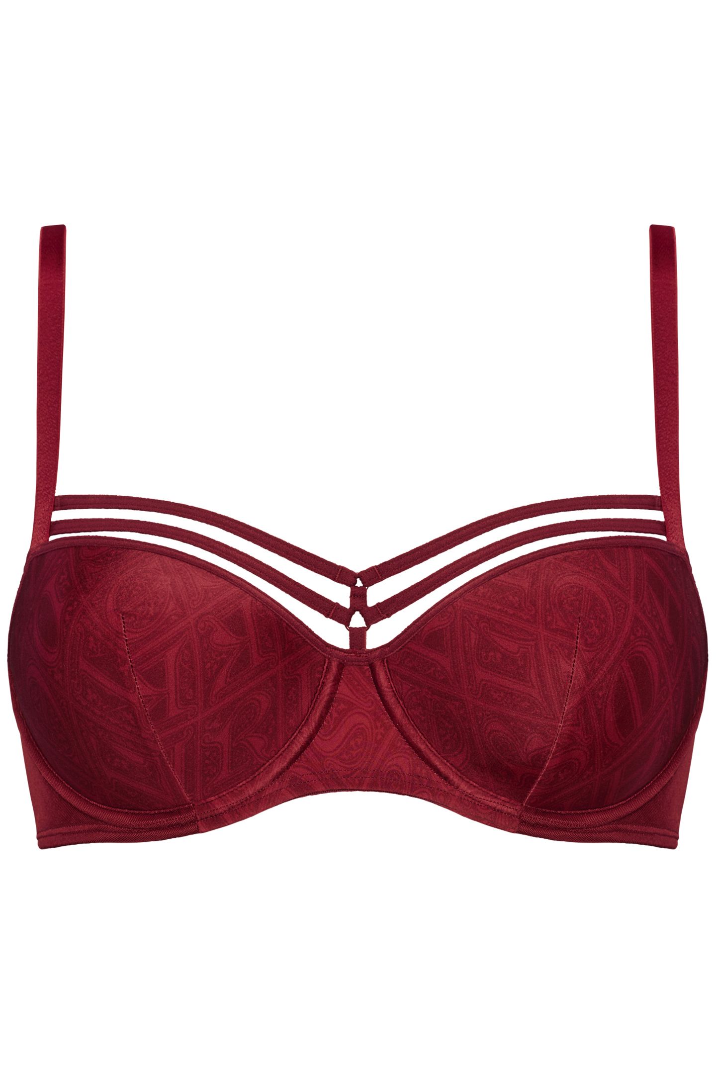SEDUCTION CABERNET PRINT PLUNGE BALCONY BRA 3