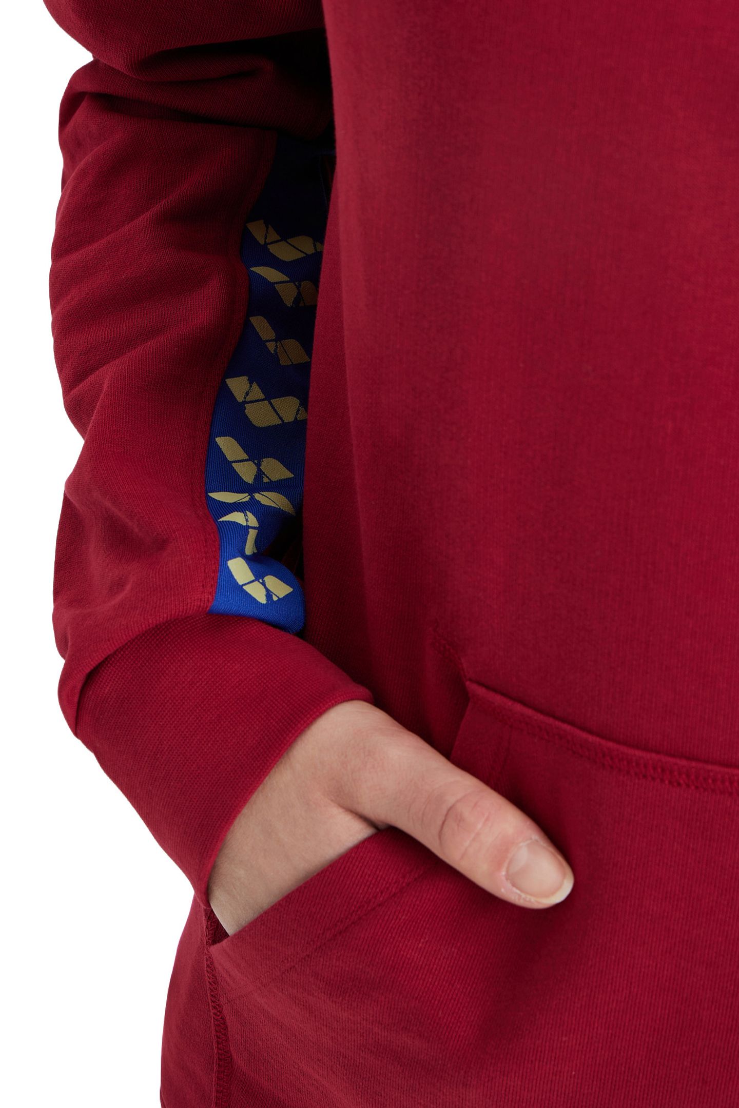 UNISEX ARENA ICONS HOODED SWEAT SOLID BURGUNDY NEON BLUE 9