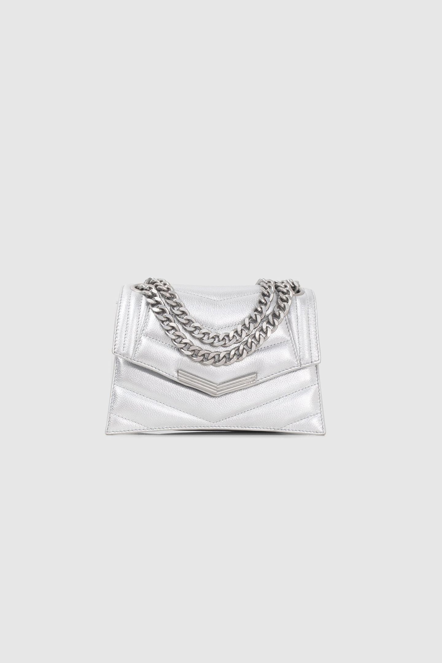 SILVER METALLIC LEATHER THE 1 GLITTER BAG SIZE S SILVER 2