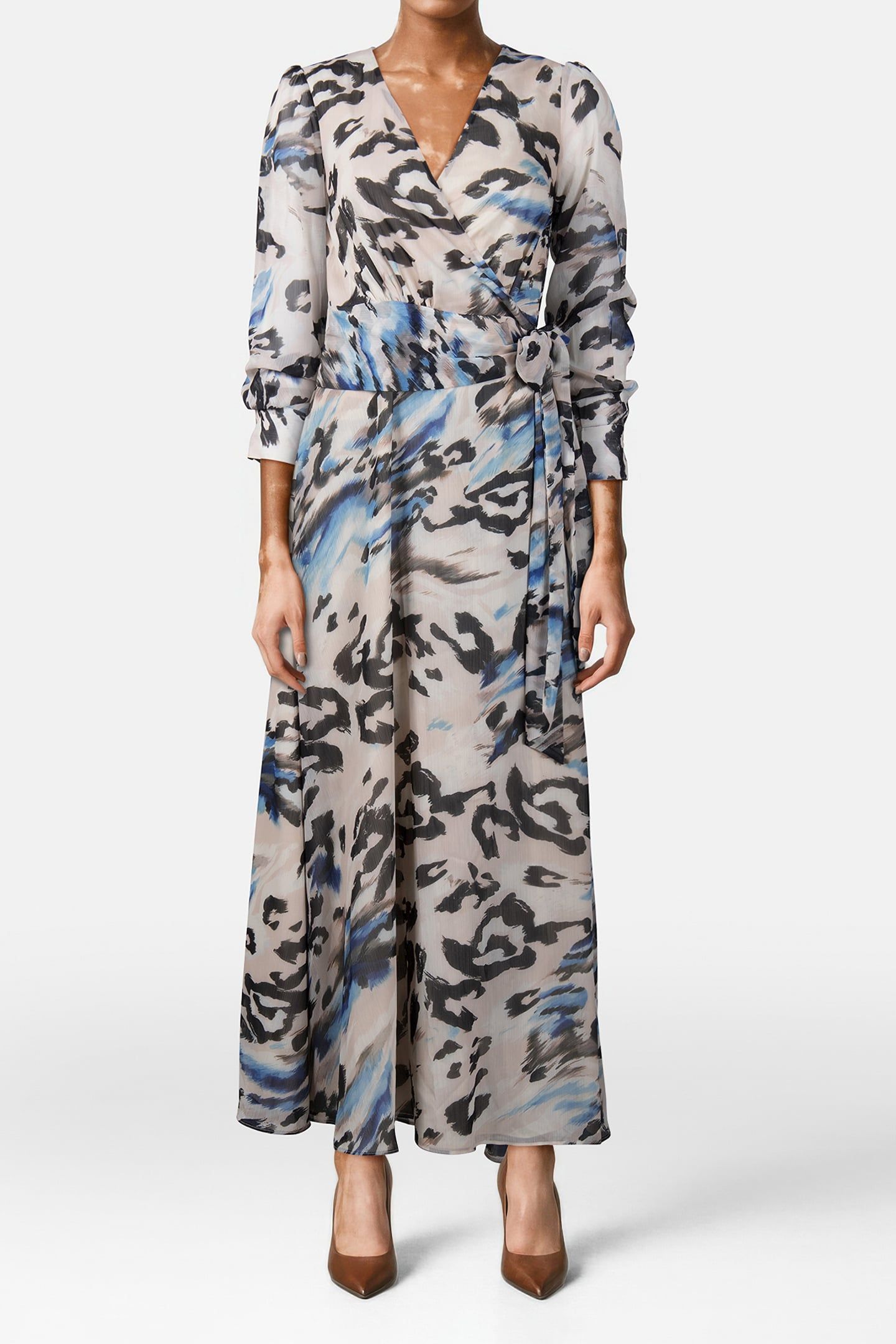 GUESS ECO LS LAILA MAXI DRESS ABSTRACT ANIMALIER P 1